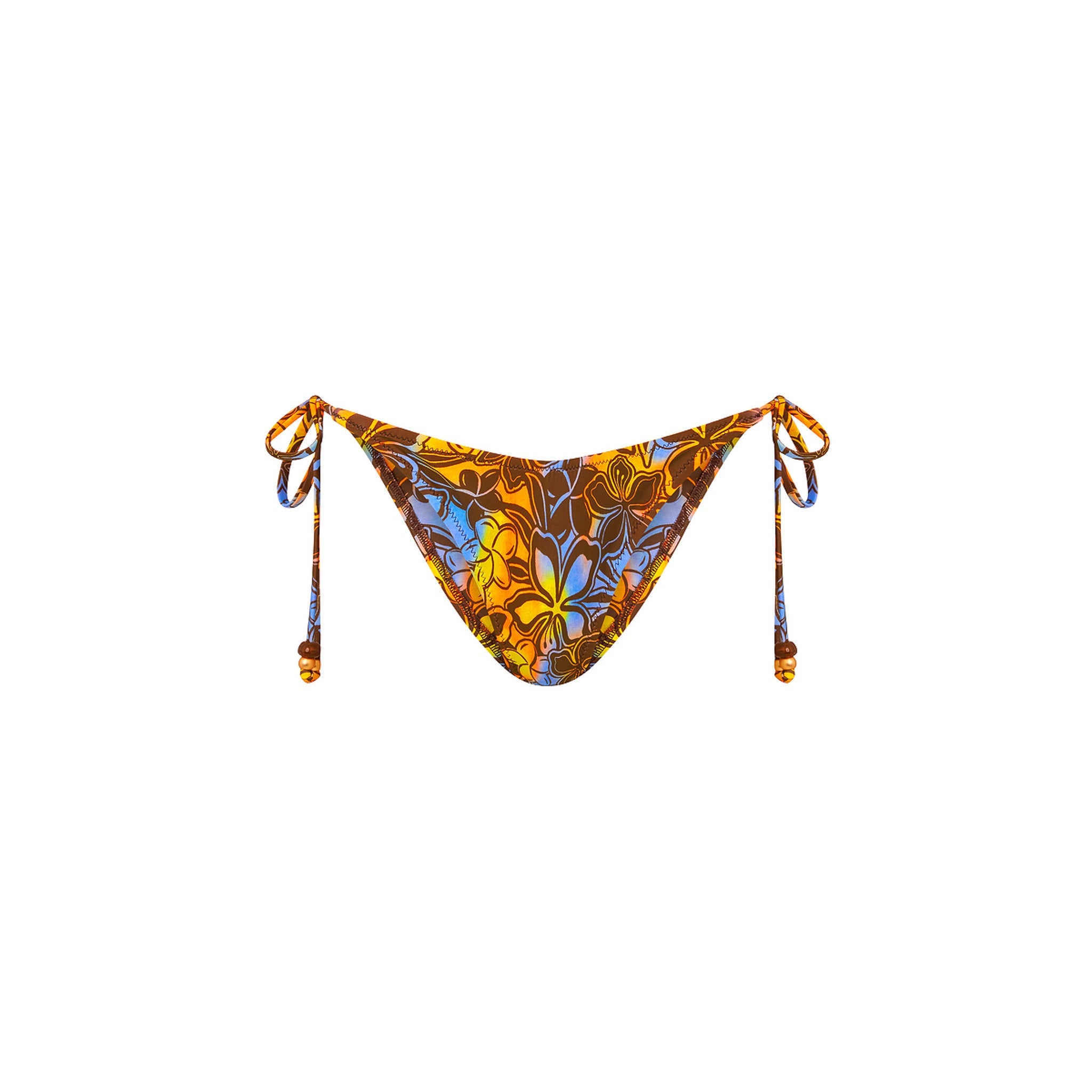 Dipped Cheeky Tie Bikini Bottom - Frangipani Fizz