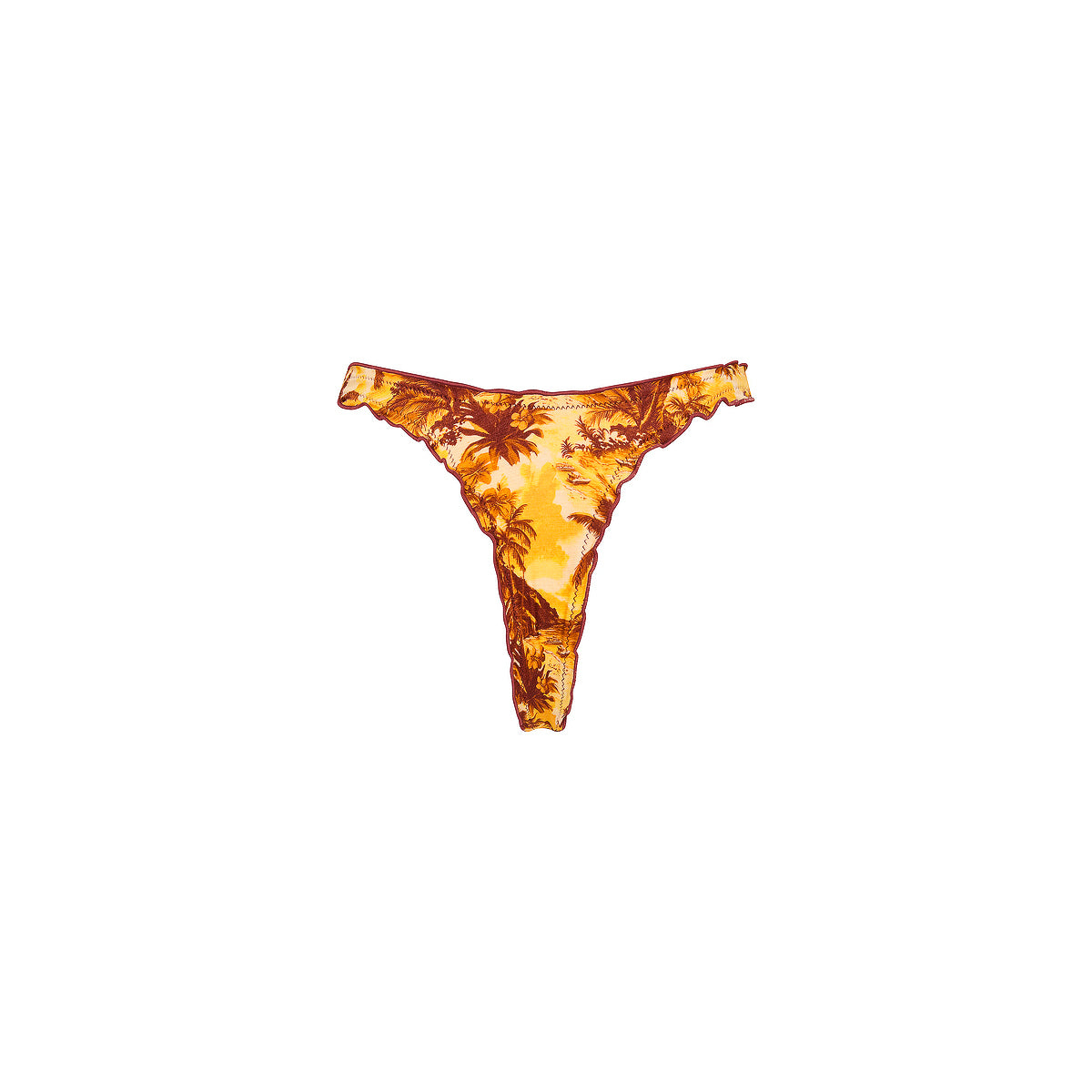 Lettuce Edge Thong Bikini Bottom - Vintage Vacay