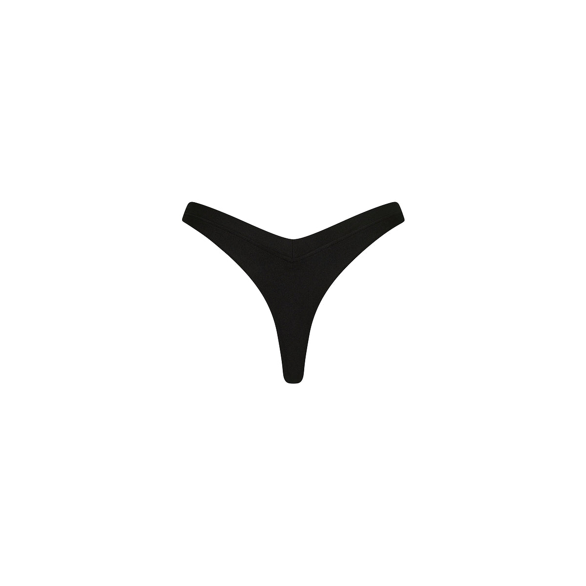 Wide Bind High Leg Thong Bikini Bottom - Twilight Black