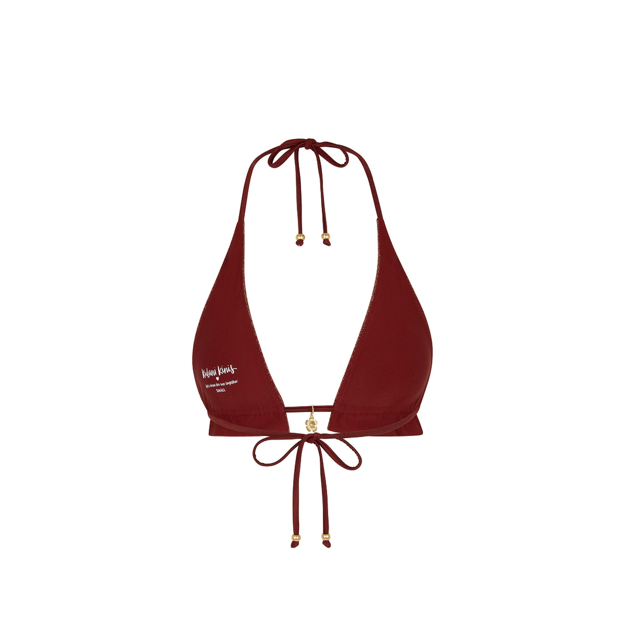 Frill Halter Bralette Bikini Top - Cinnamon