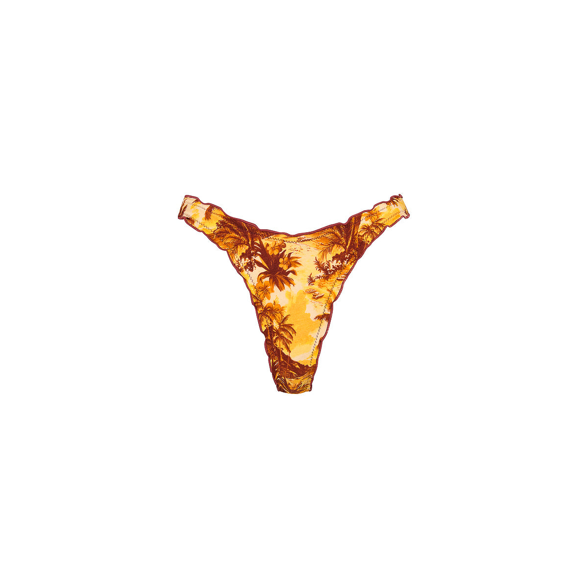 Lettuce Edge Thong Bikini Bottom - Vintage Vacay