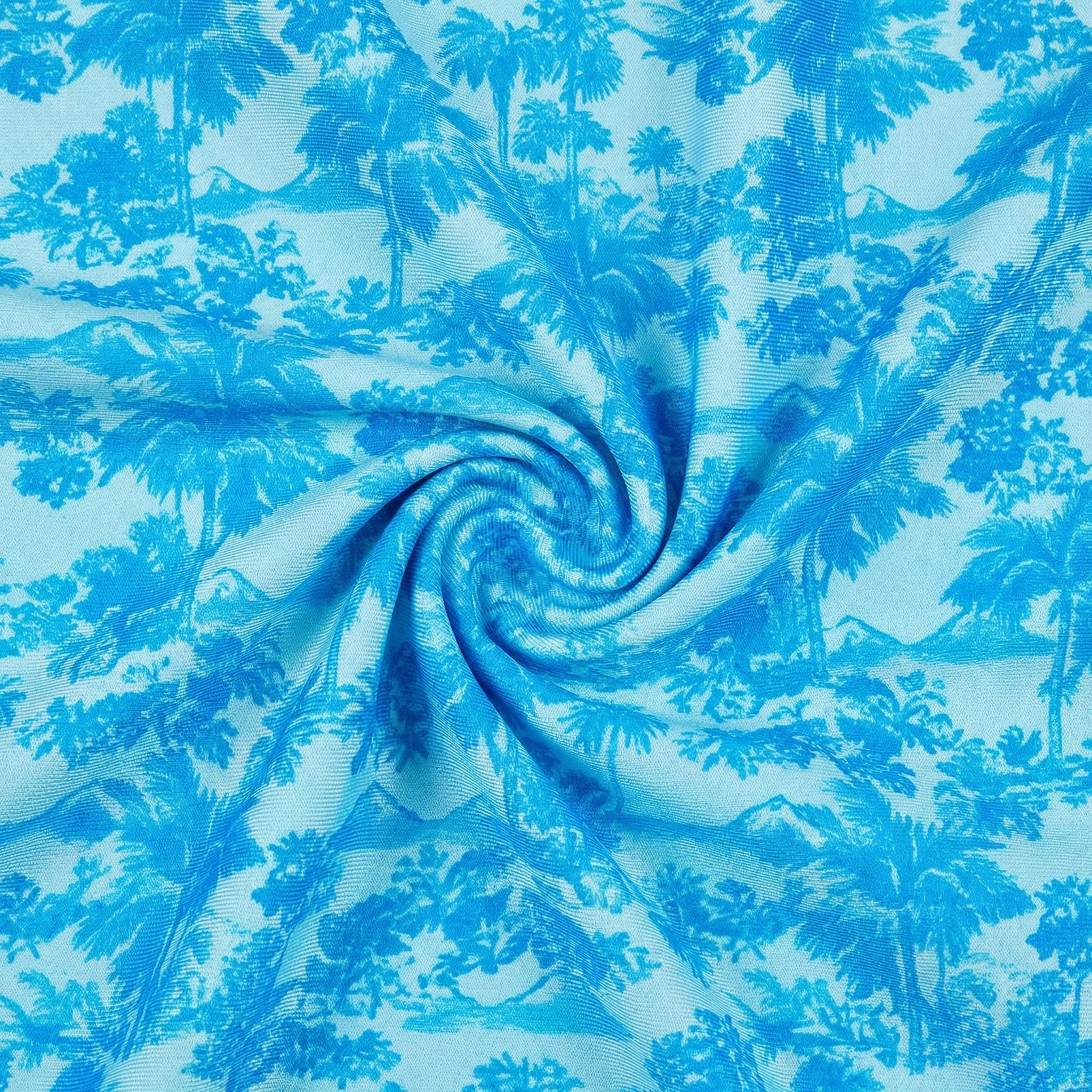 Lettuce Tie Ruched Thong Bikini Bottom - Ocean Paradise