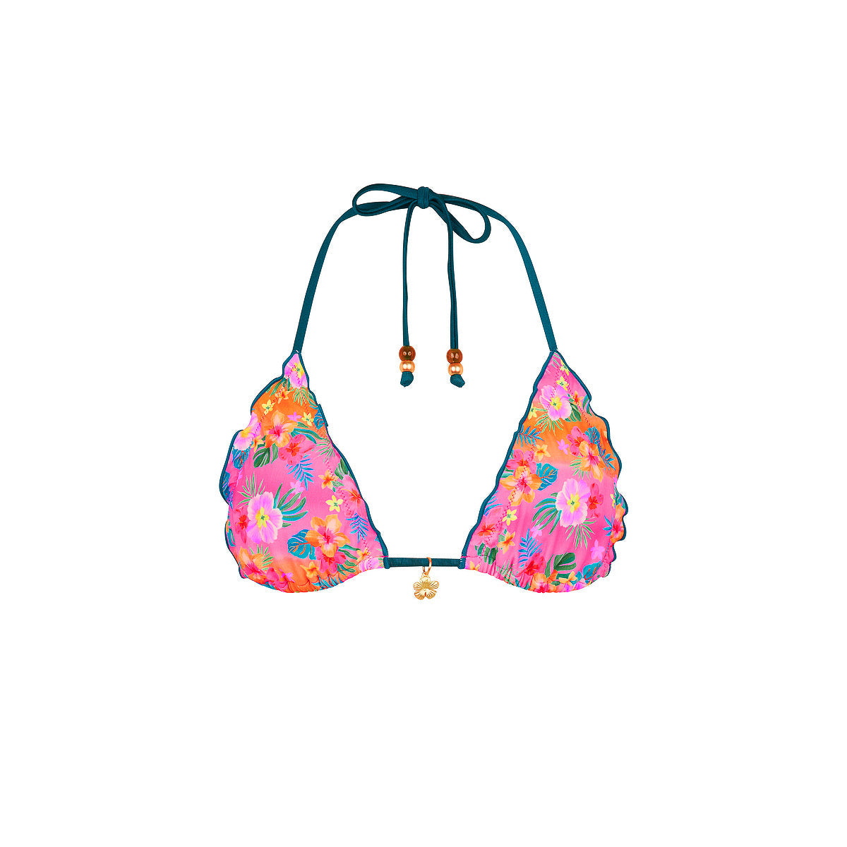 Lettuce Edge Bralette Bikini Top - Summer Glow