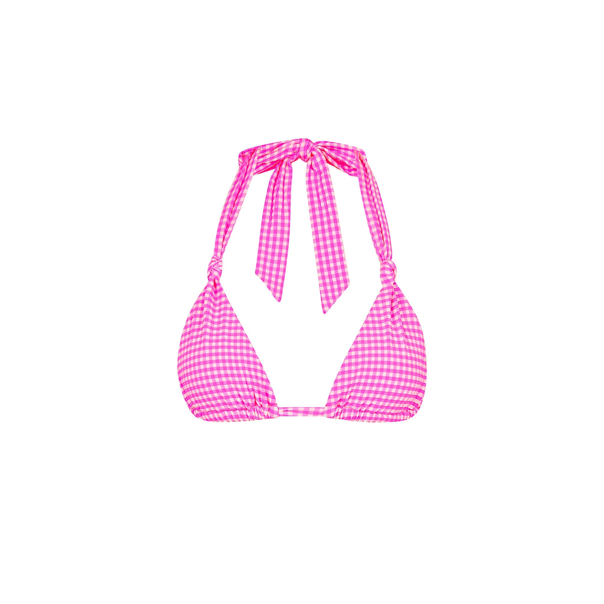 Soft Knot Halter Bikini Top - Pink Diva