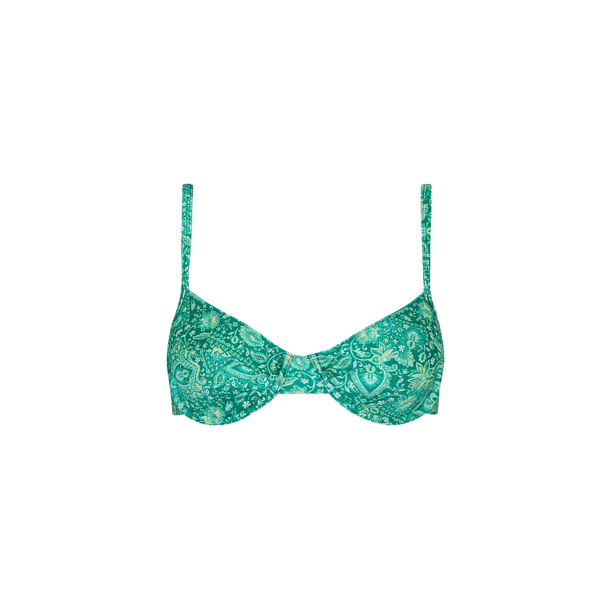 Ditzy Underwire Bra Bikini Top - Emerald Aura