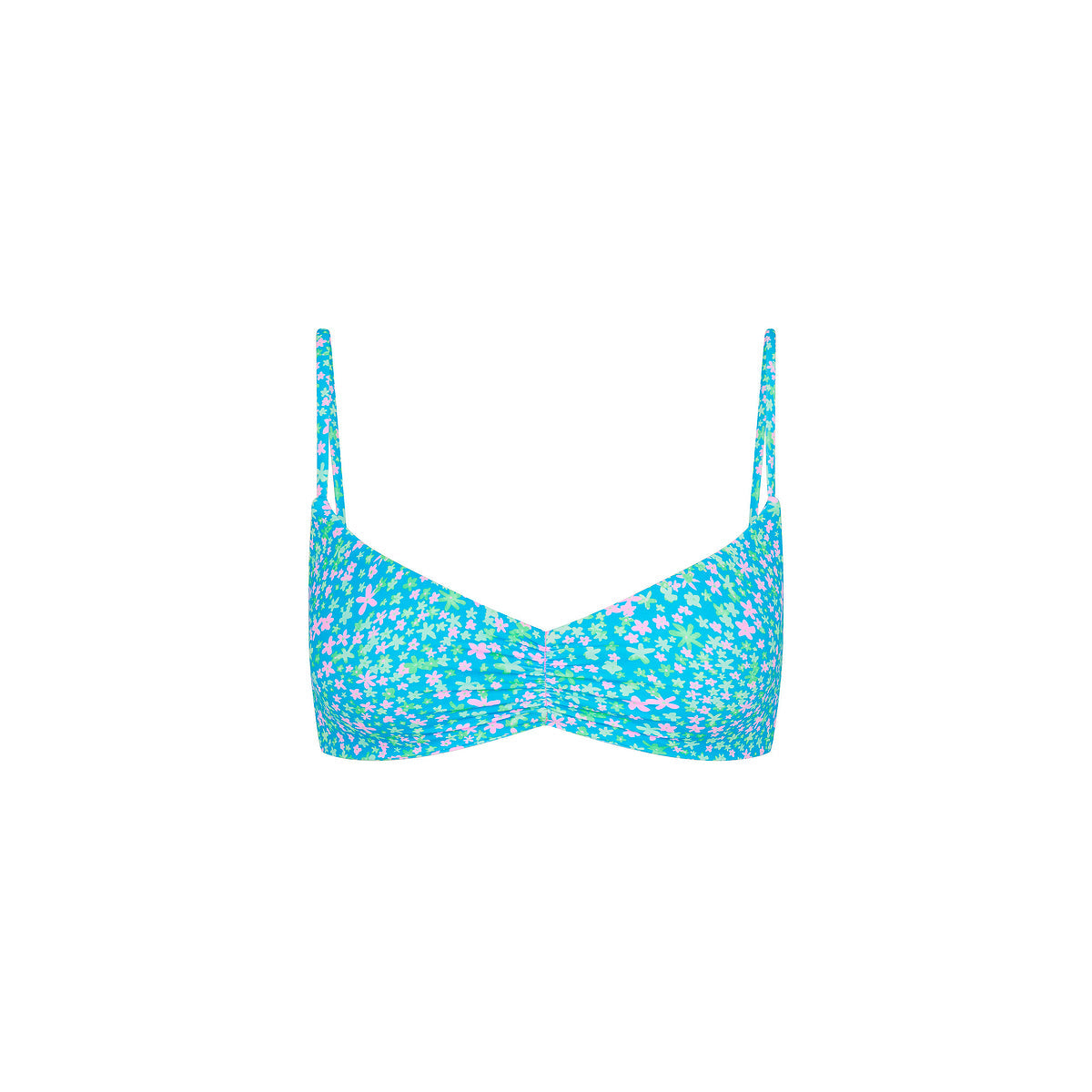 Gathered Mini Crop Bikini Top - Ocean Kisses