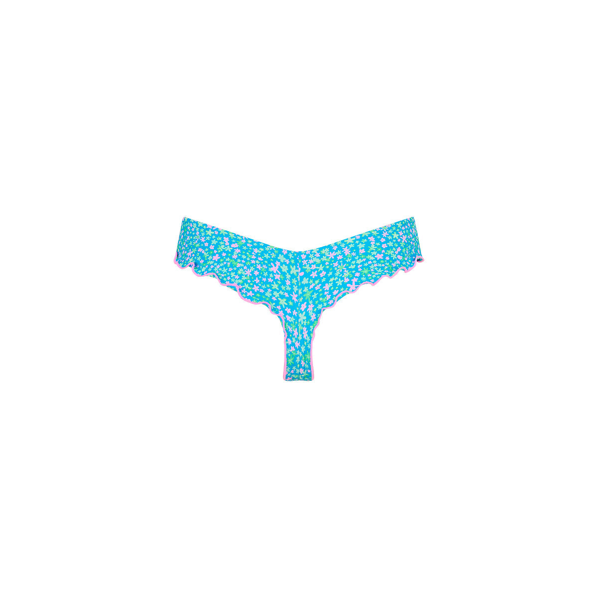 Lettuce Frill Thong Bikini Bottom - Ocean Kisses