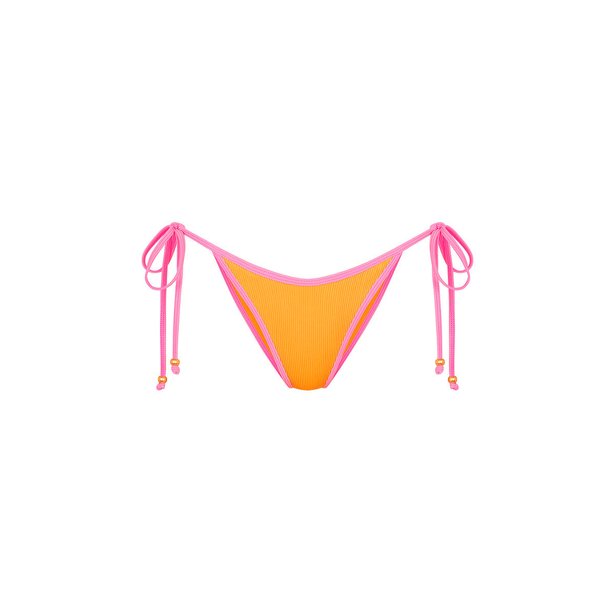 Bind Dipped Cheeky Tie Bikini Bottom - Peach Pop
