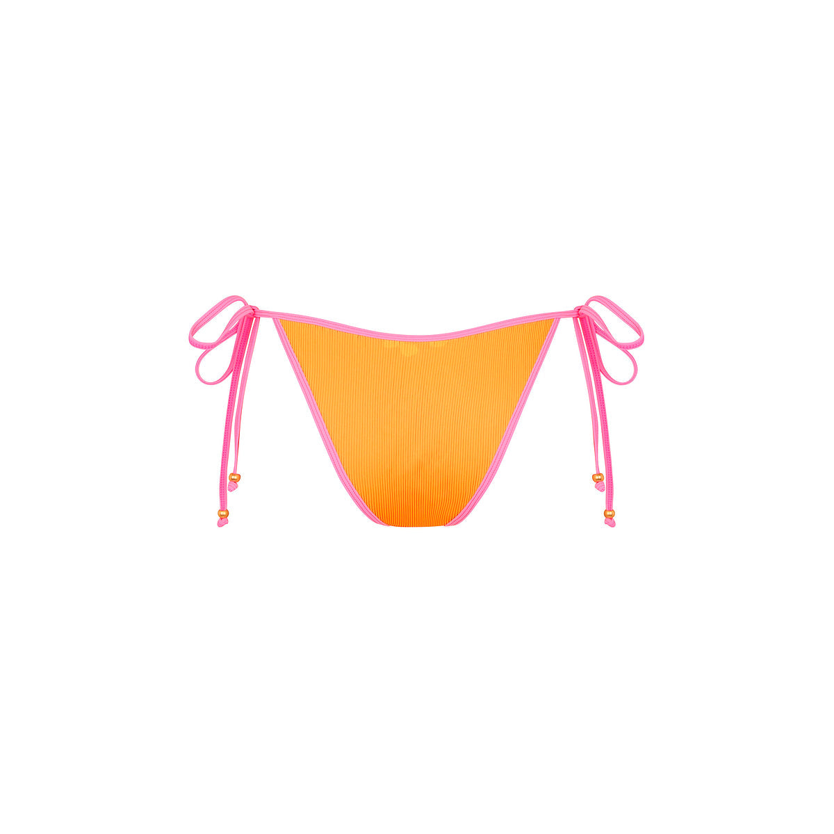 Bind Dipped Cheeky Tie Bikini Bottom - Peach Pop