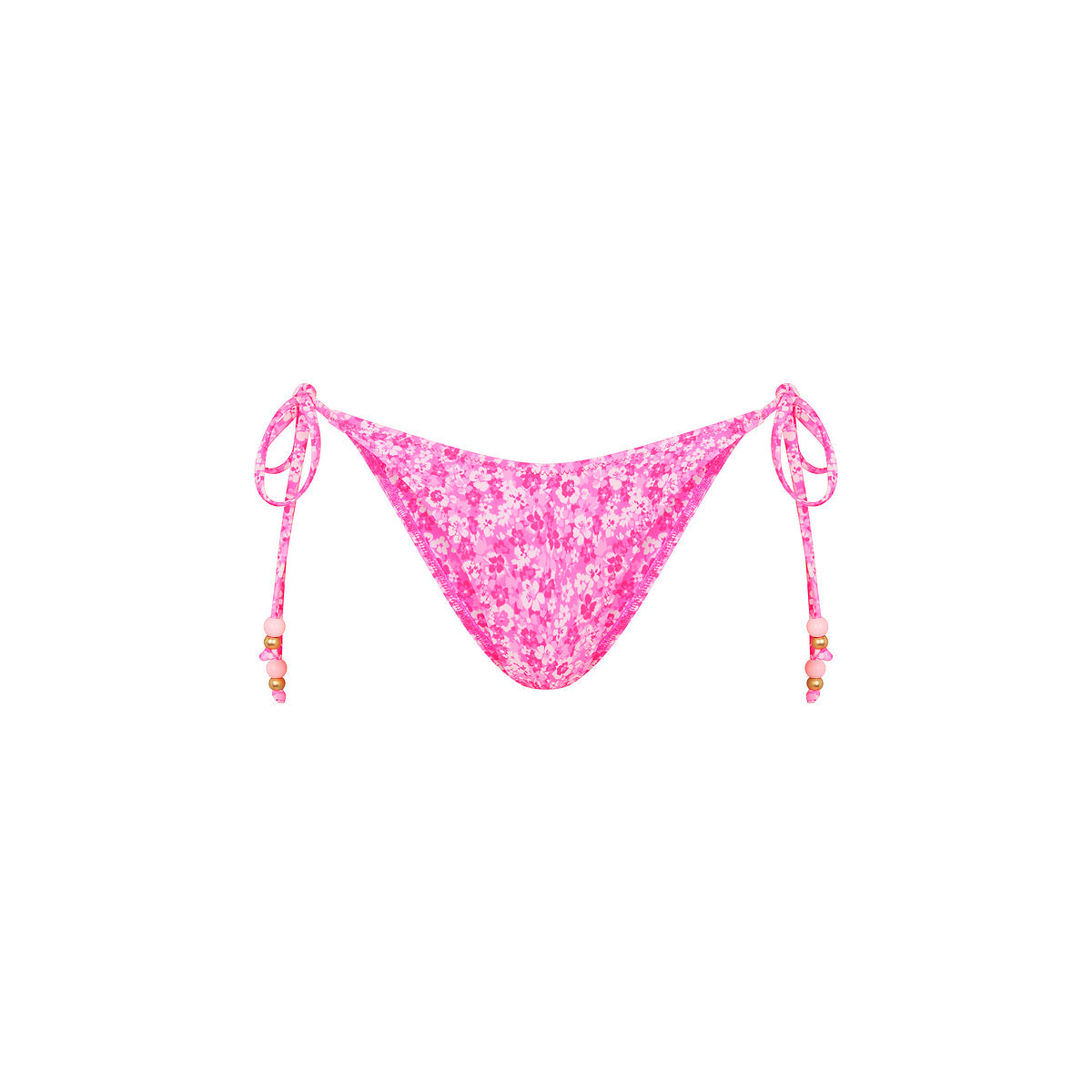 Dipped Cheeky Tie Bikini Bottom - Berry Burst