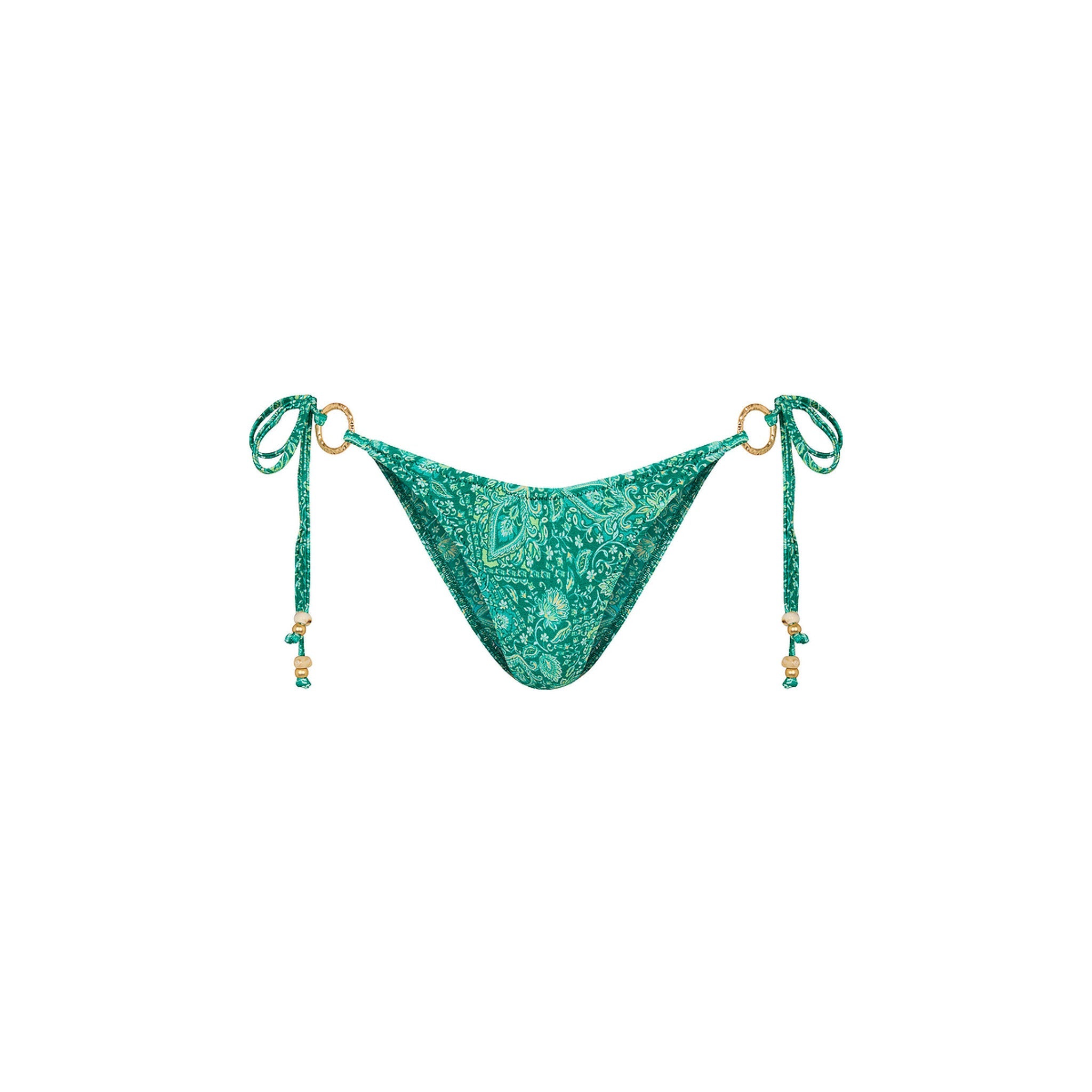 Ring Cheeky Tie Bikini Bottom - Emerald Aura