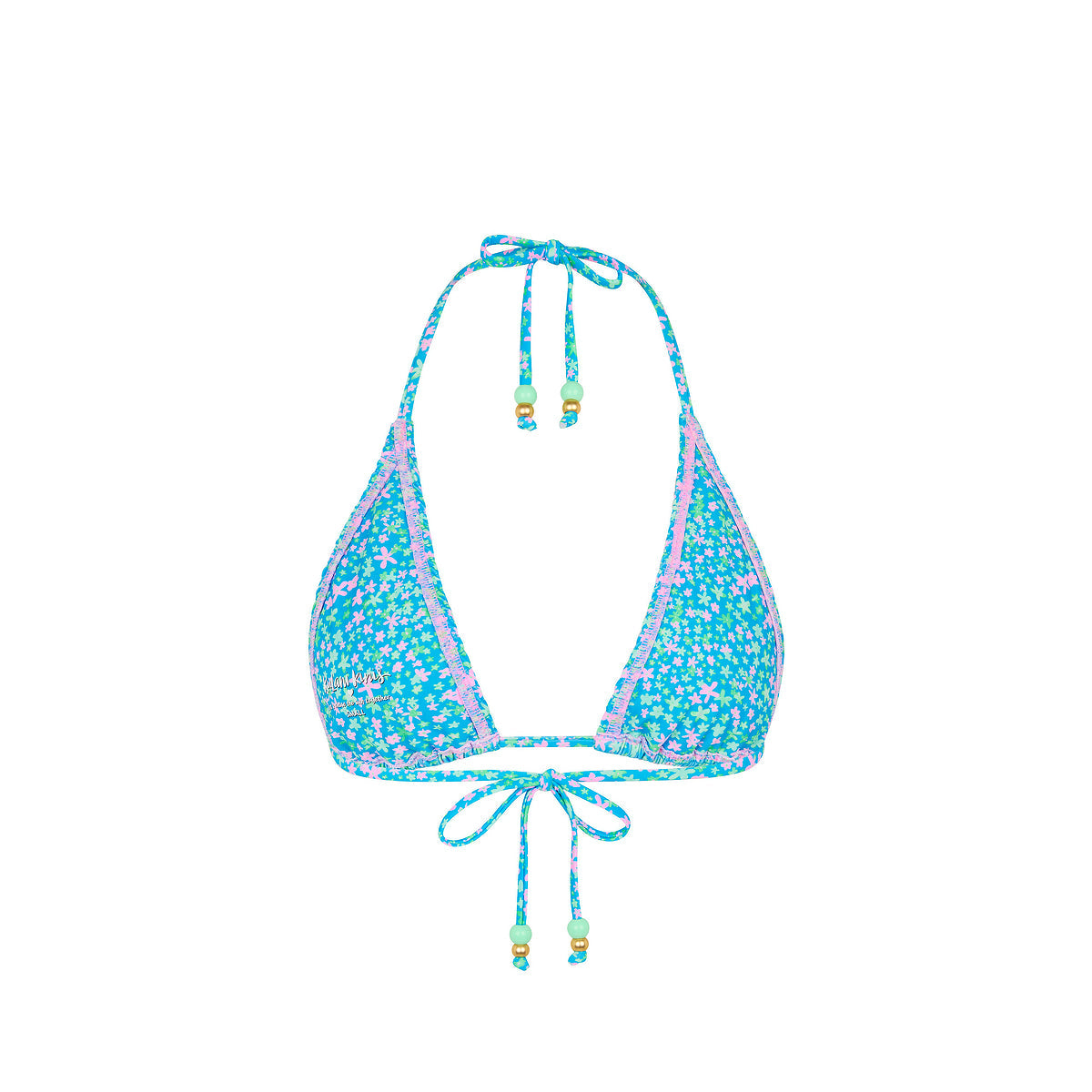 Shirred Triangle Bikini Top - Ocean Kisses