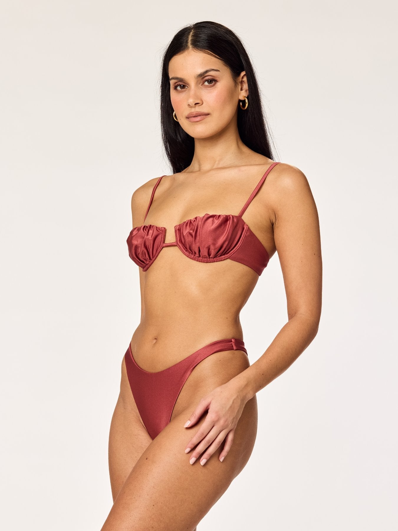 BARE - High Leg Thong • Shiny Mauve