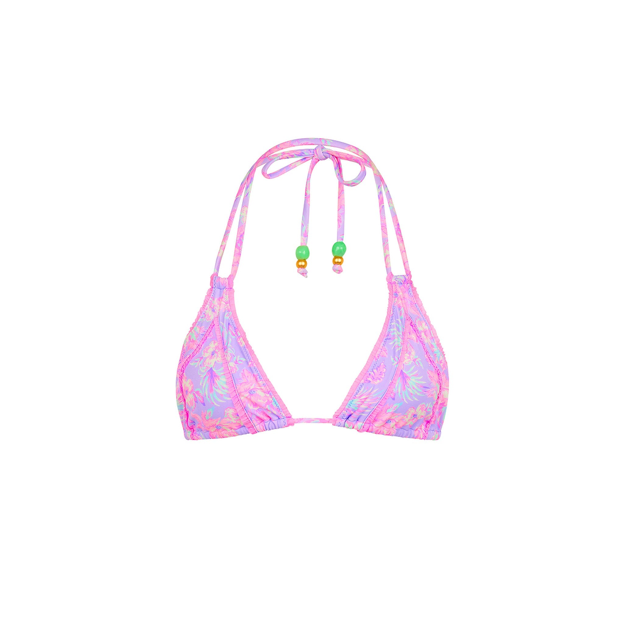 Decorative Panel Halter Bikini Top - Lilac Love