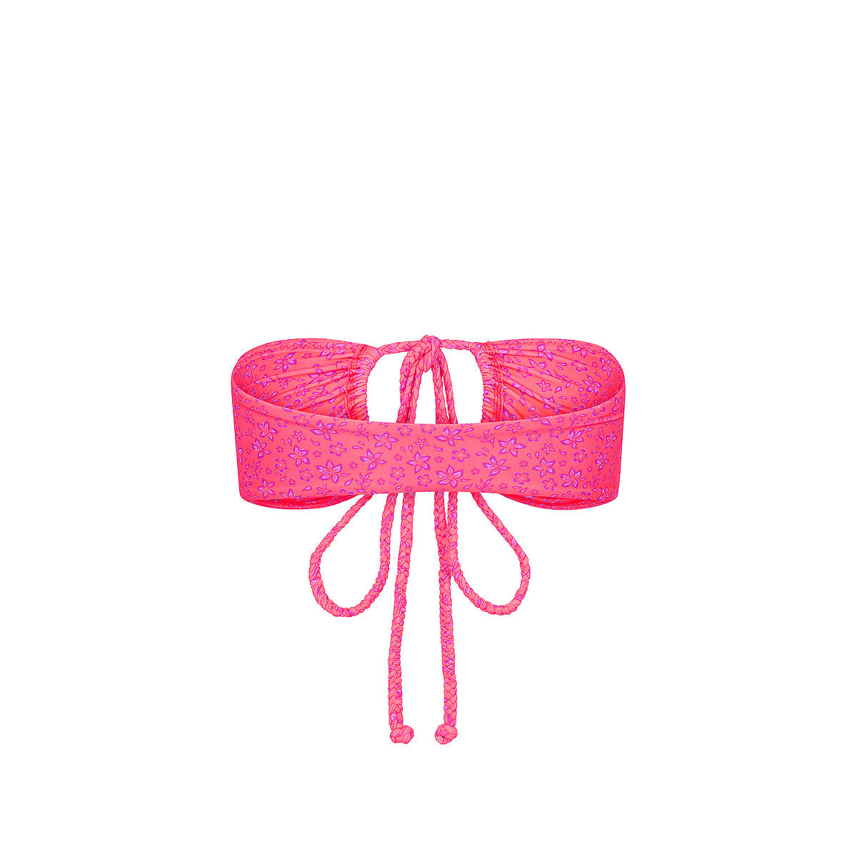 Braided Tie Bandeau Bikini Top - Kiss Me