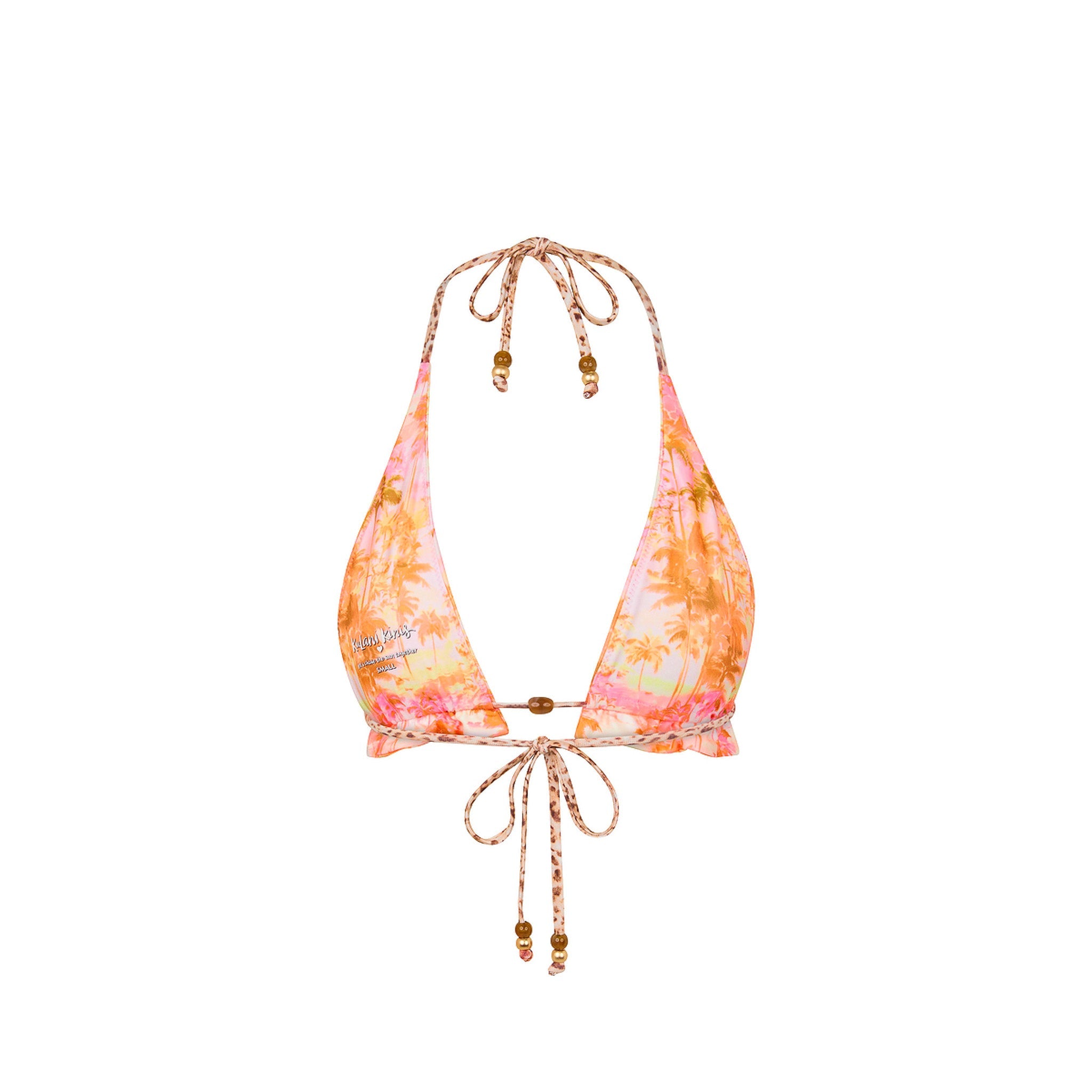 Frill Halter Bralette Bikini Top - Wild Skies