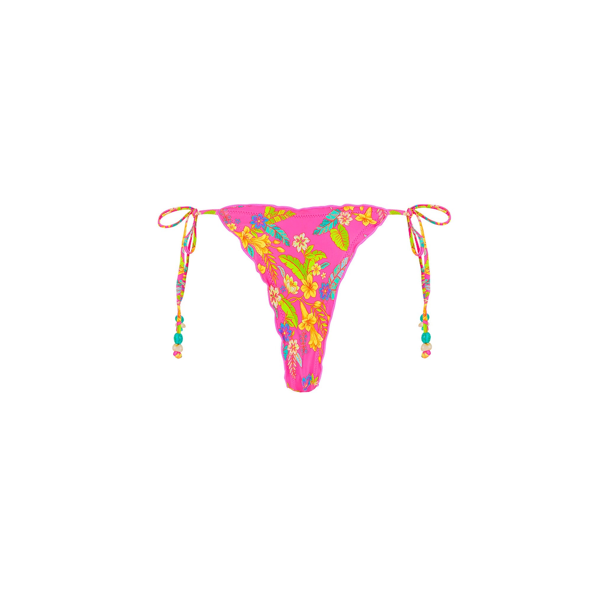 Lettuce Edge Thong Tie Bikini Bottom - Viva Vacation