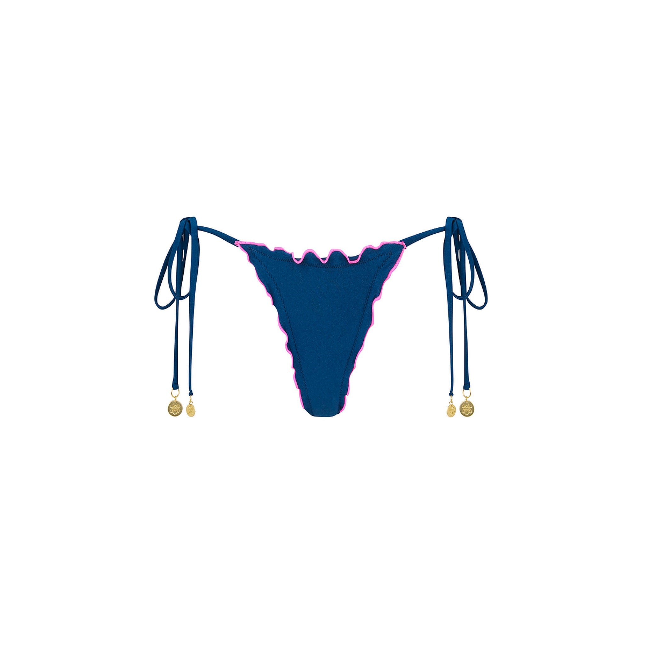 Lettuce Edge Thong Tie Bikini Bottom - Mystic Moon