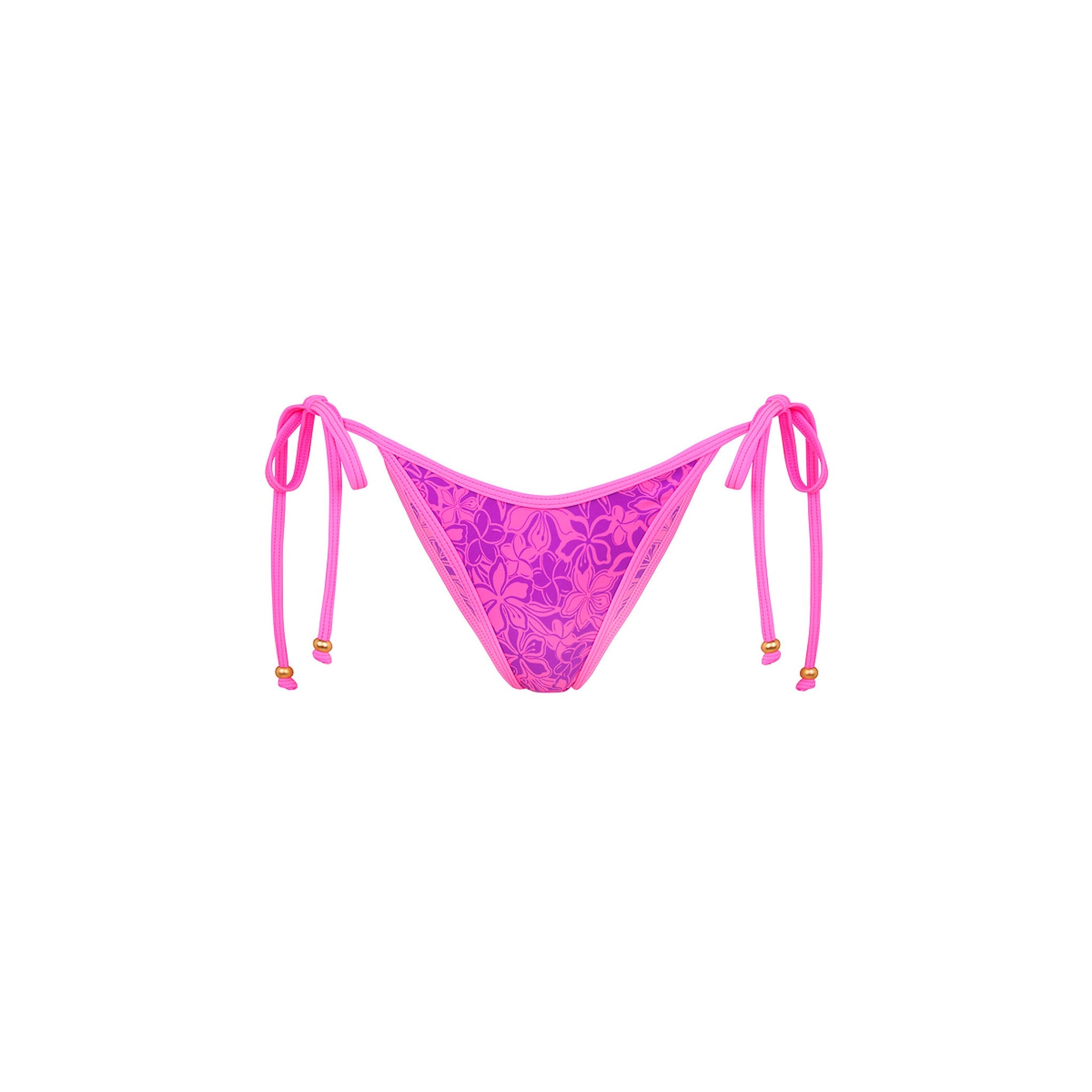 Bind Dipped Cheeky Tie Bikini Bottom - Bubble Berry