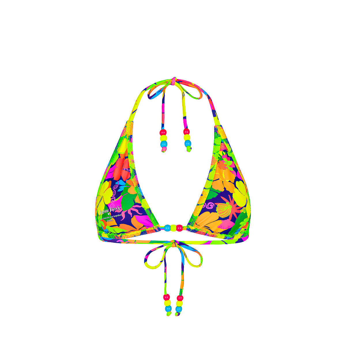 Classic Tie Halter Bikini Top - Neon Sunset