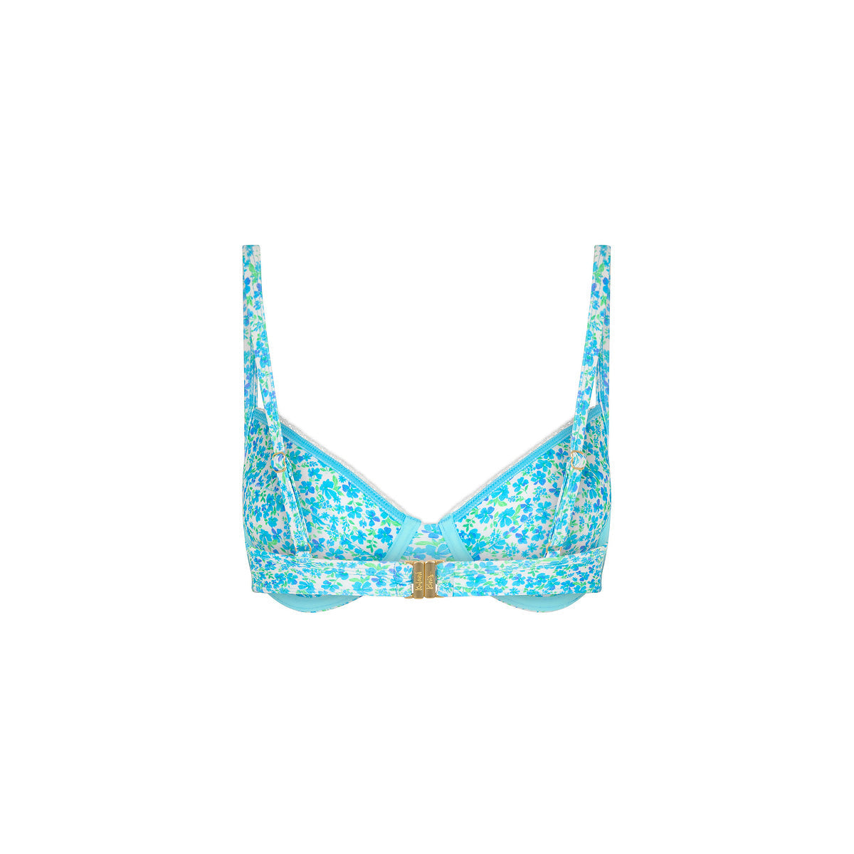 Decorative Ditzy Underwire Bikini Top - Ocean Aura