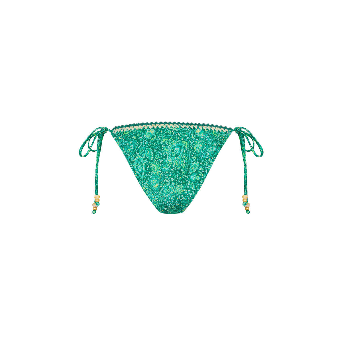 Crochet Dipped Cheeky Tie Bikini Bottom - Emerald Aura