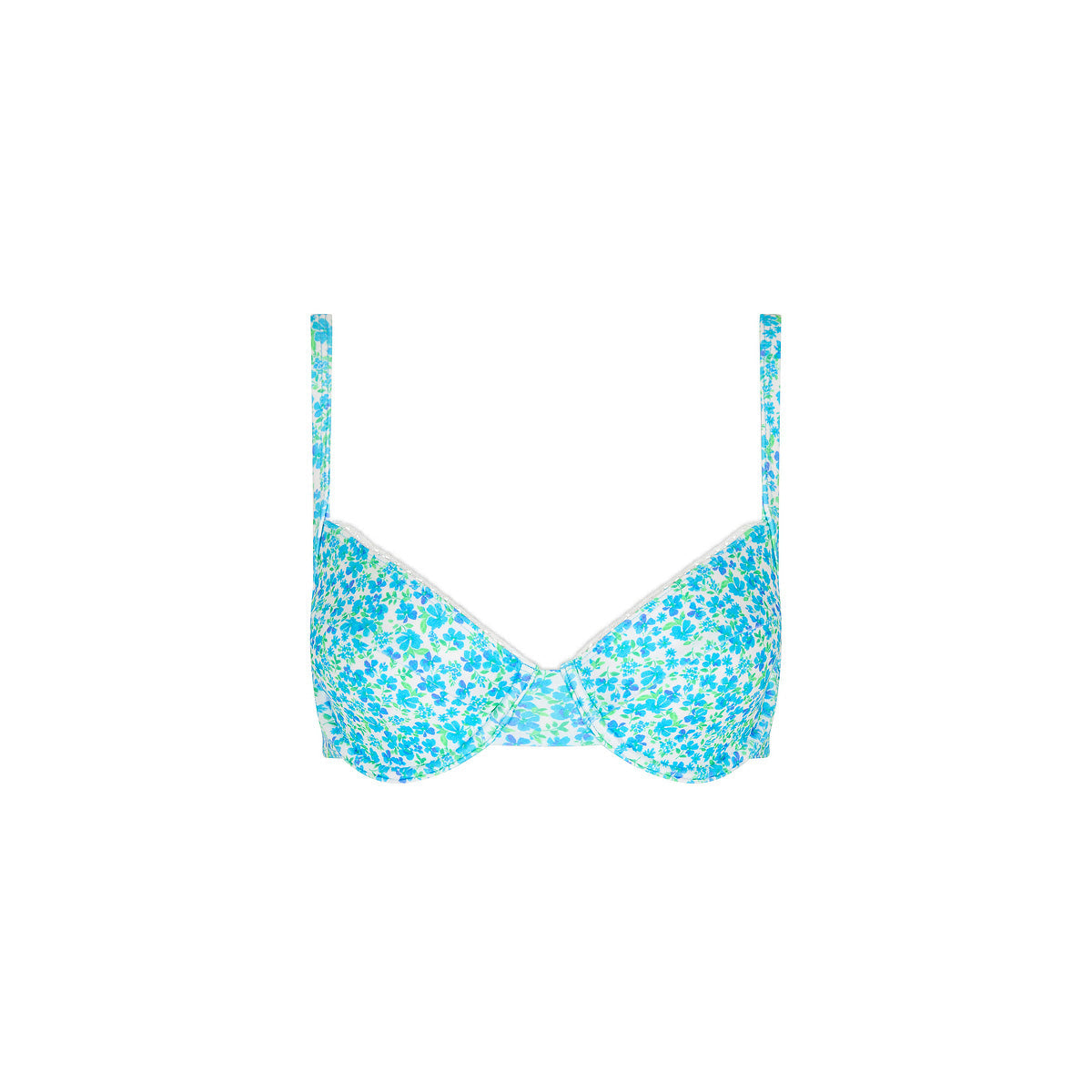 Decorative Ditzy Underwire Bikini Top - Ocean Aura