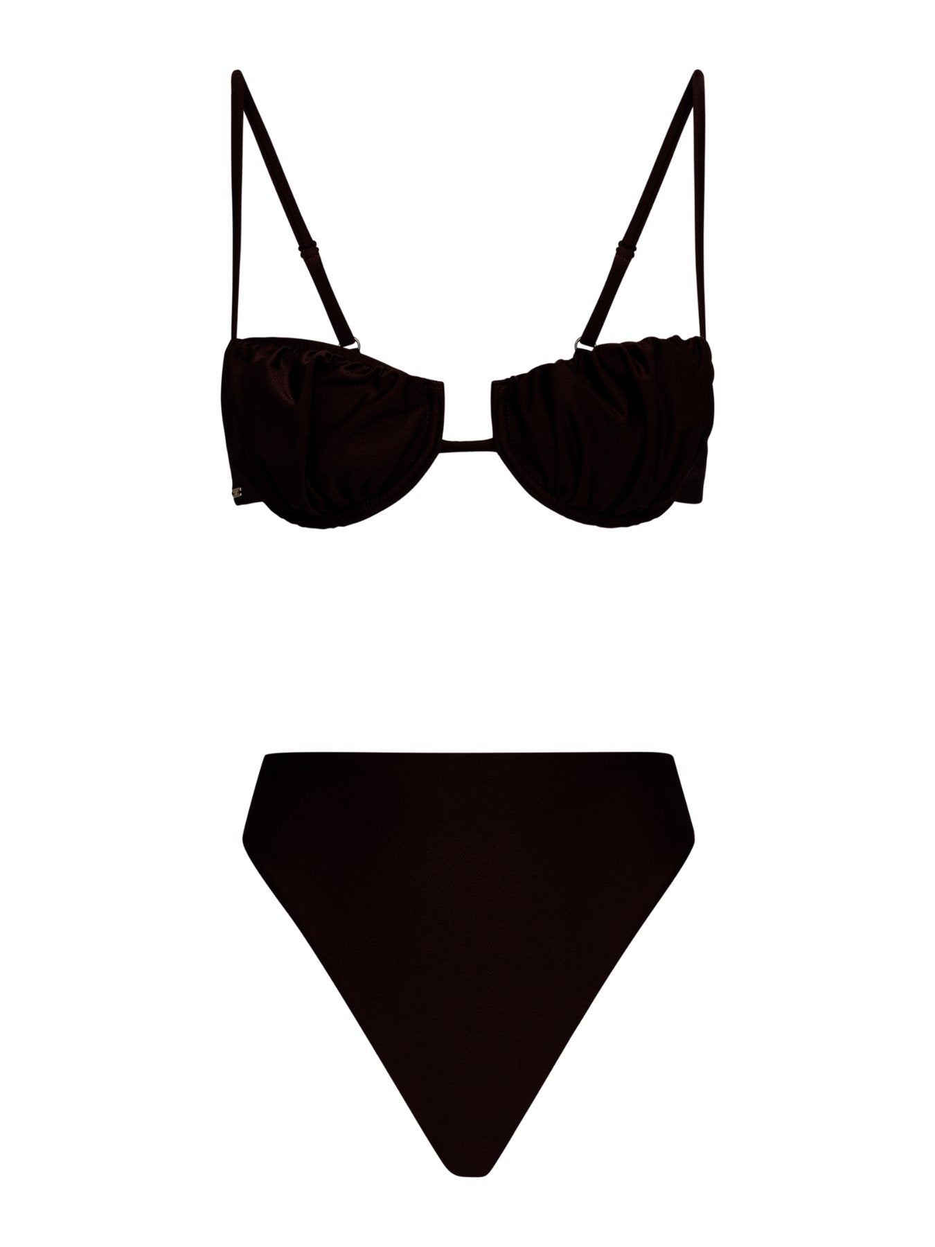 OLYMPIA - High Waisted Cheeky Bottom • Shiny Black