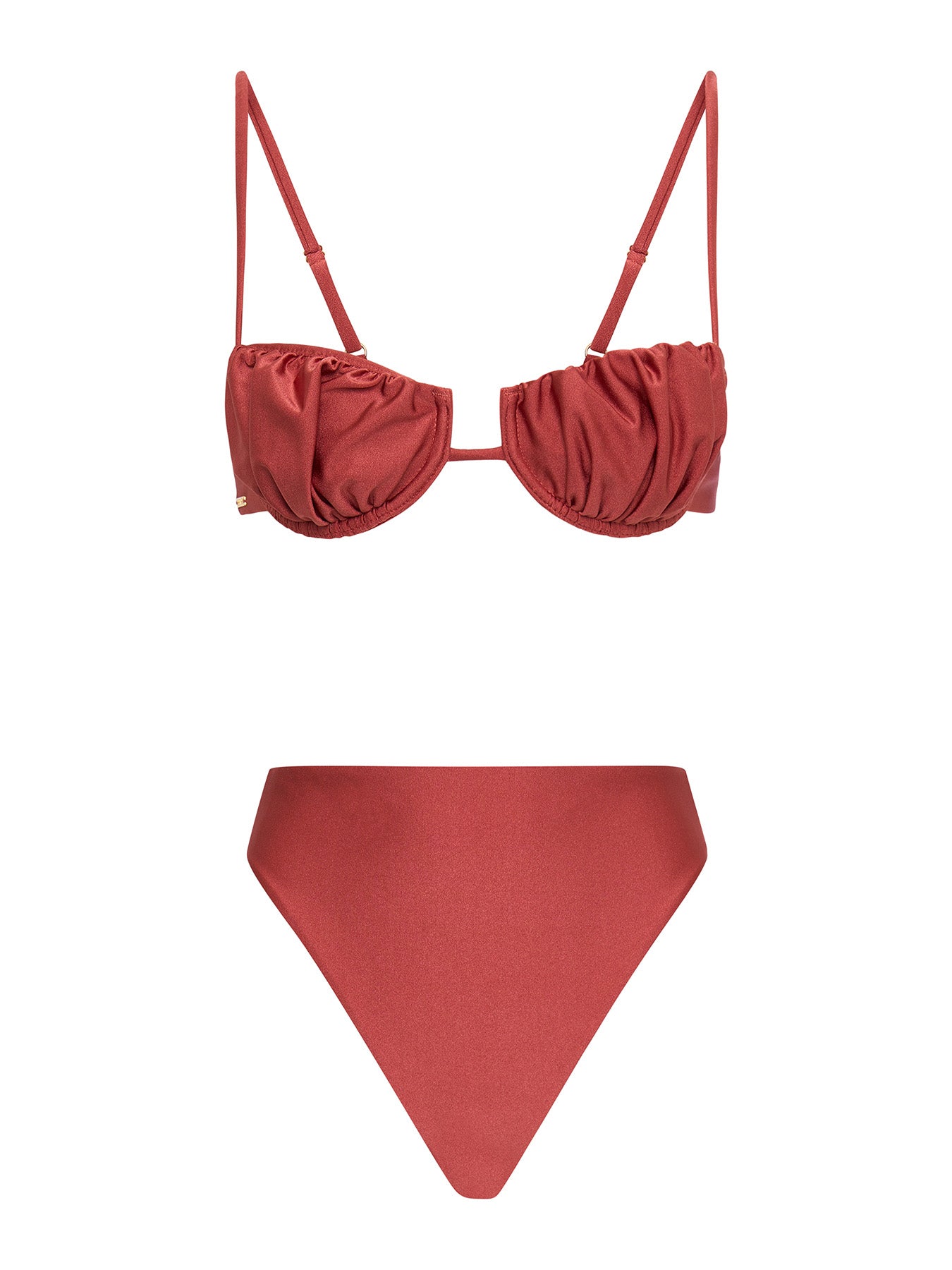 MERMAID - Pleated Cup Top • Shiny Mauve