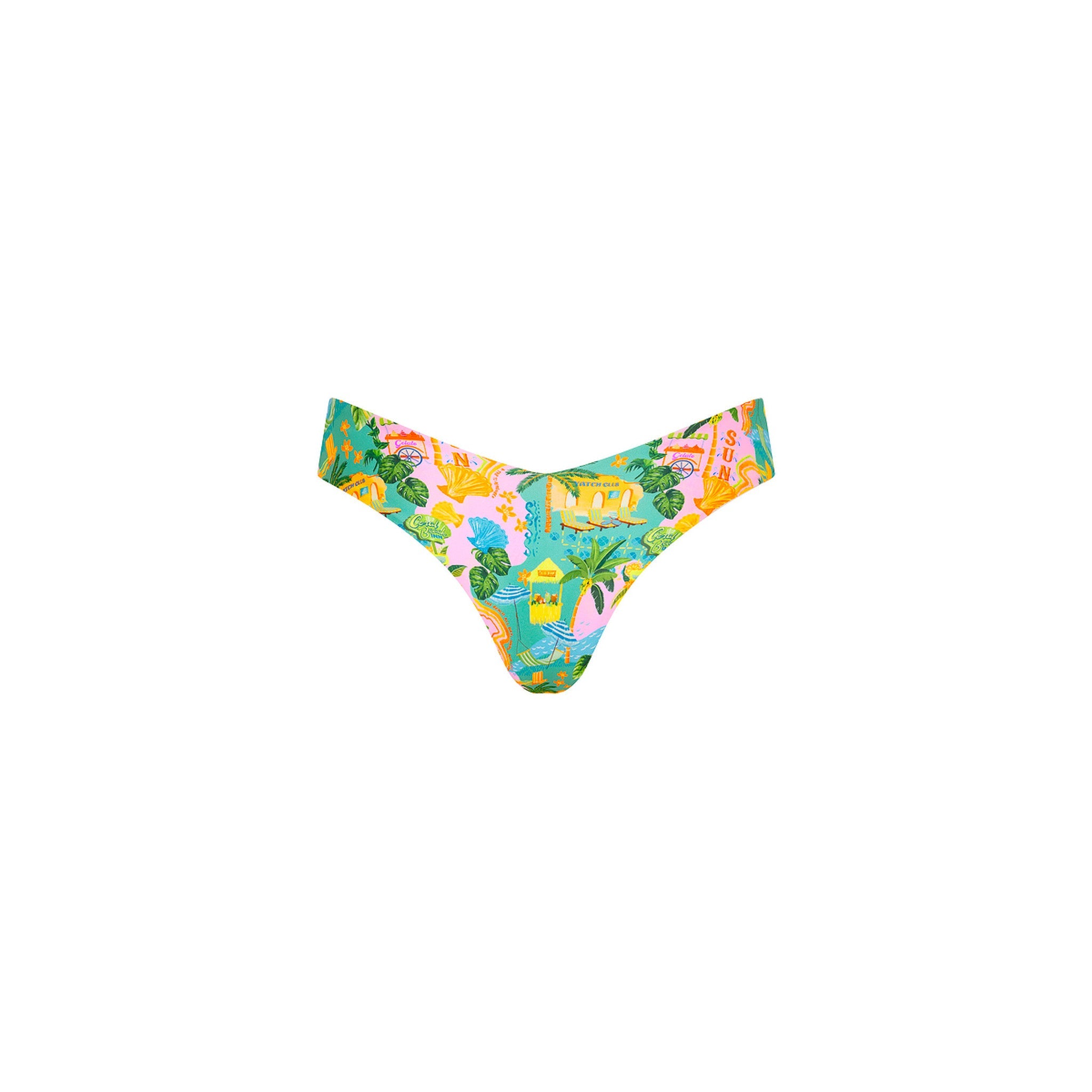 Cheeky V Bikini Bottom - Sunlit Spritz