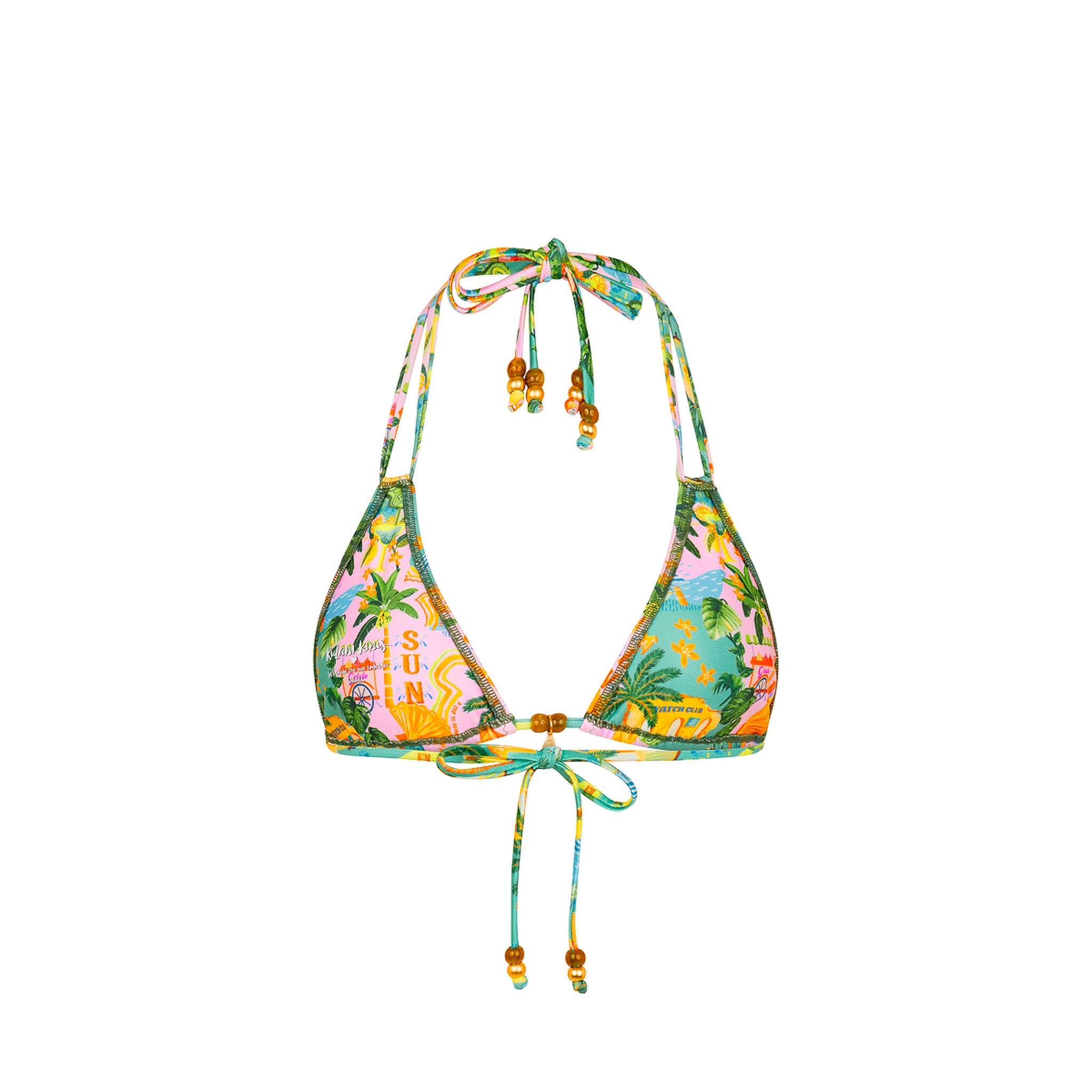 Halter Bralette Bikini Top - Sunlit Spritz