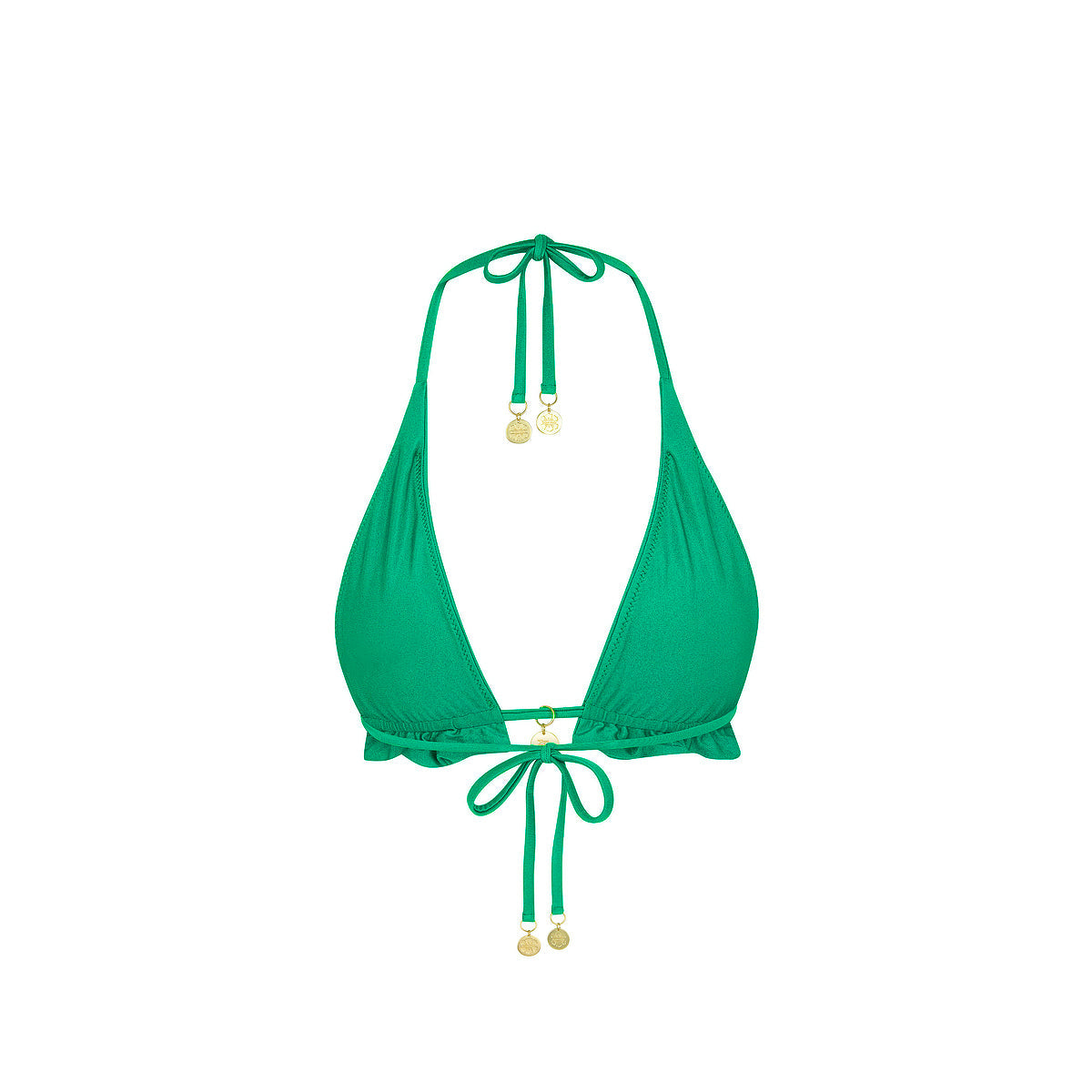 Frill Halter Bralette Bikini Top - Island Lush