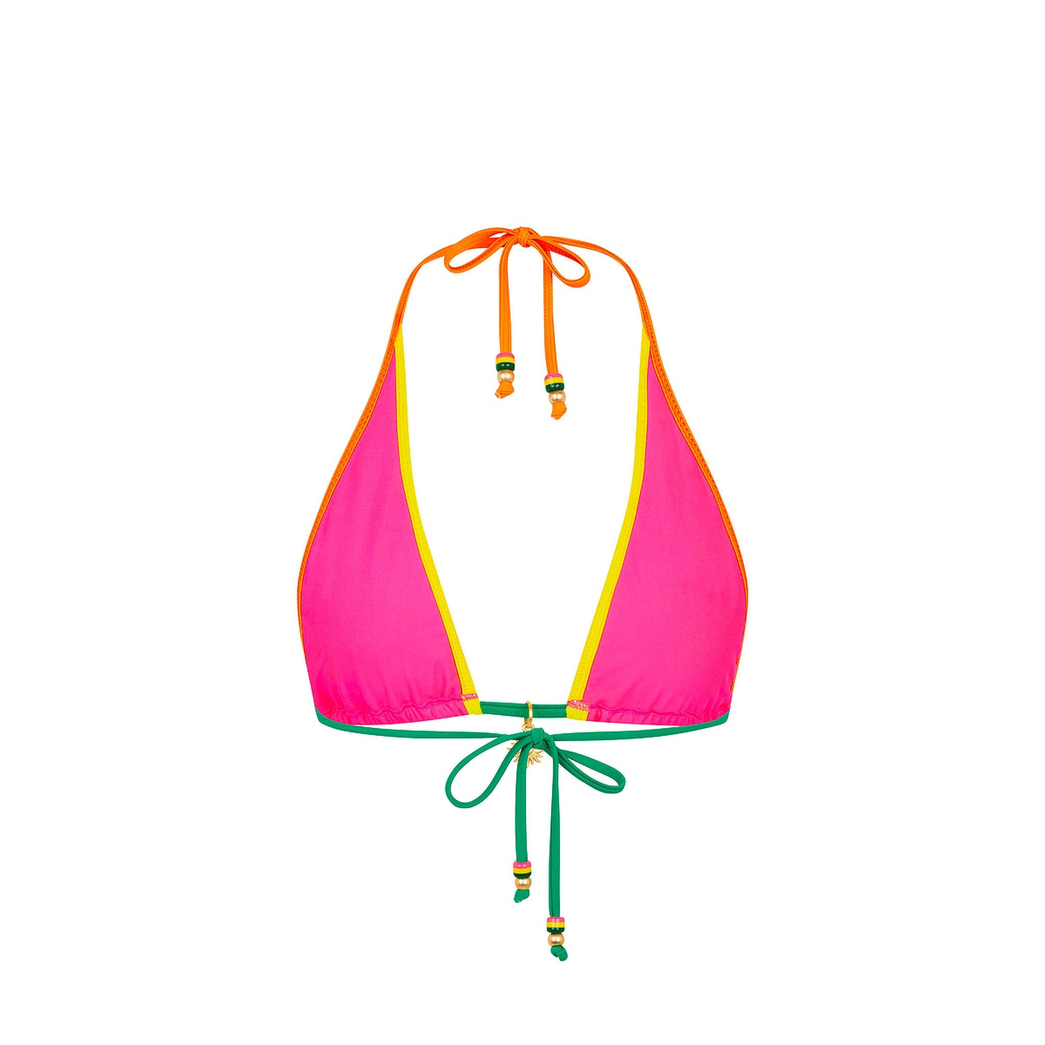 Bind Triangle Halter Bikini Top - Passionfruit Punch