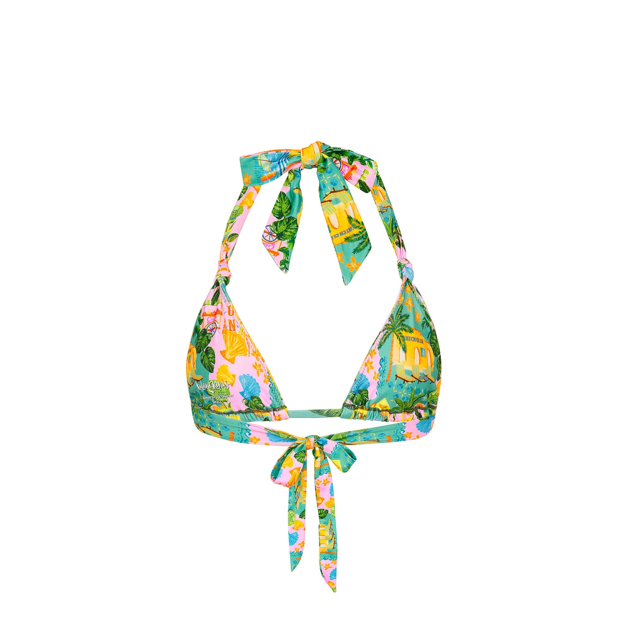 Soft Knot Halter Bikini Top - Sunlit Spritz