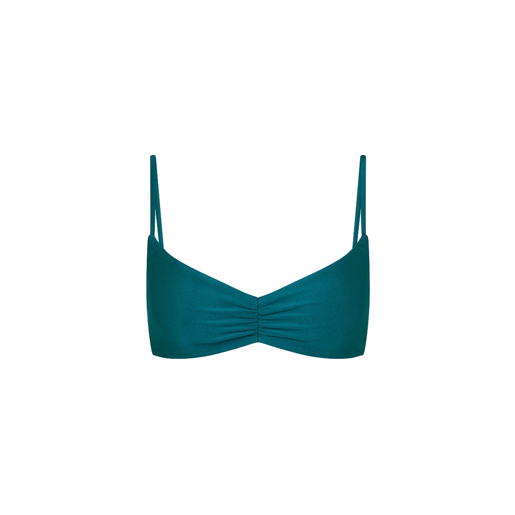 Gathered Mini Crop Bikini Top - Laguna Haze