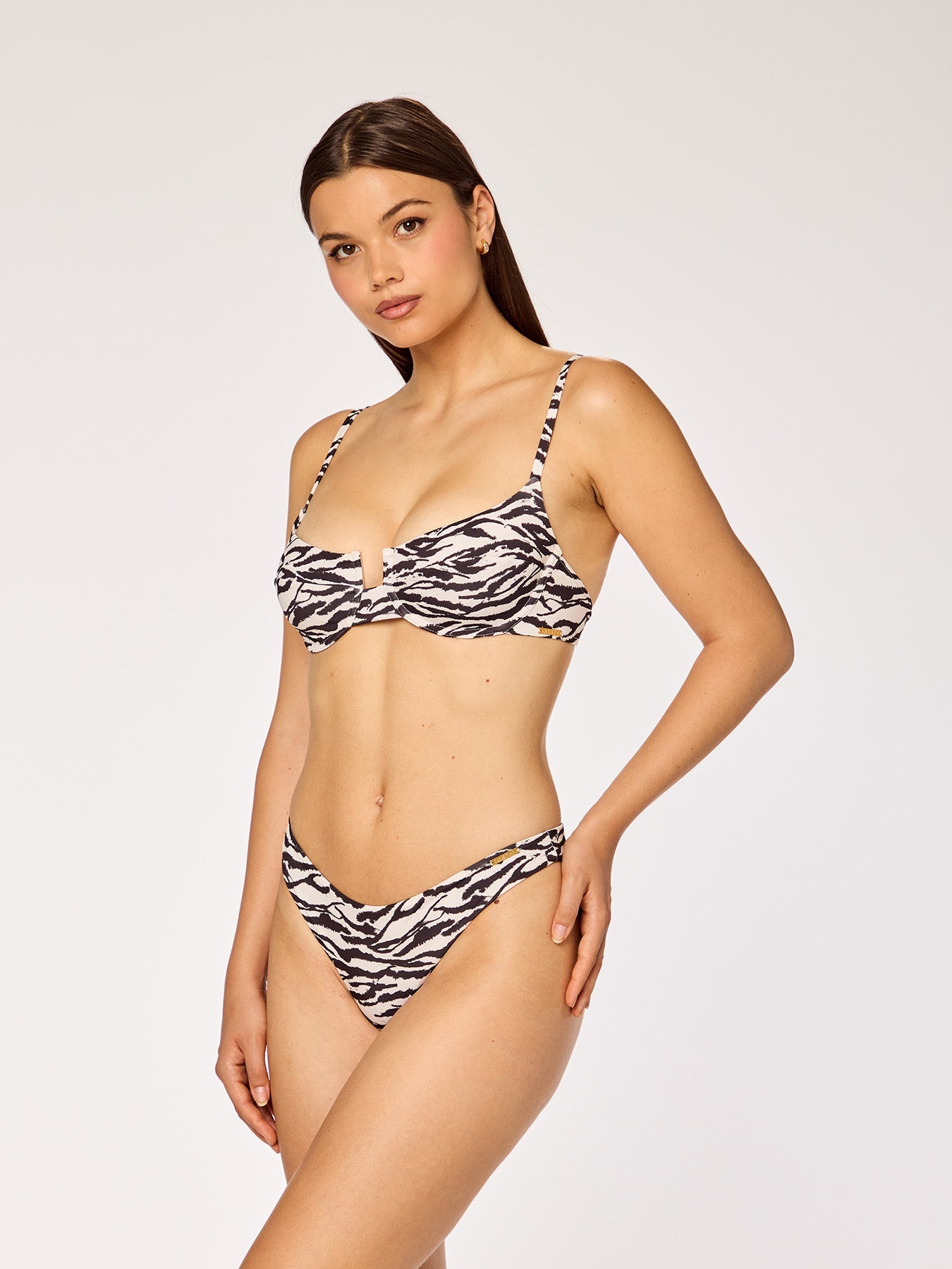MARBELLA Cup Top in Dark Brown Zebra