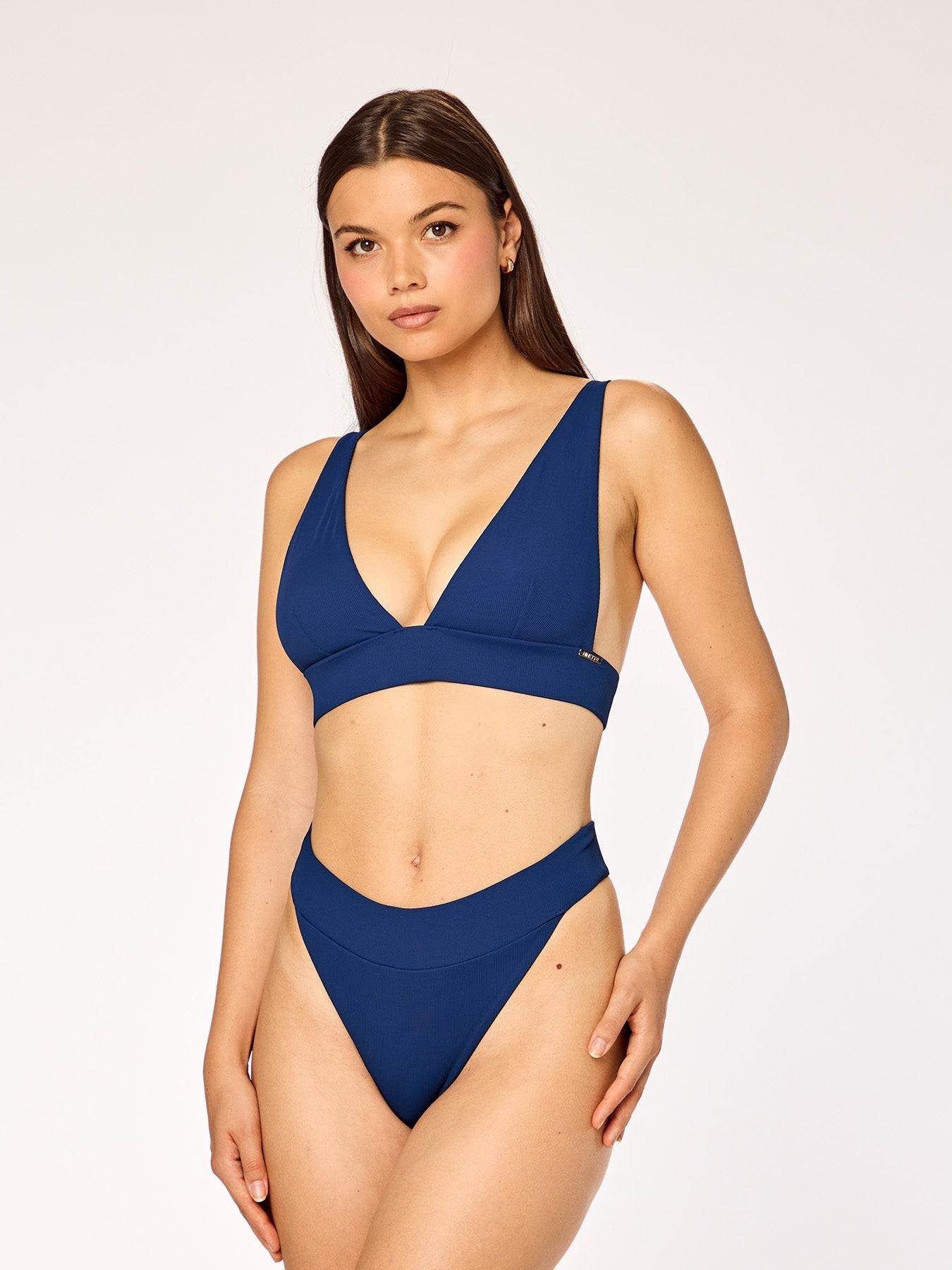 CAPRI Triangle Top in Ribbed Dark Blue