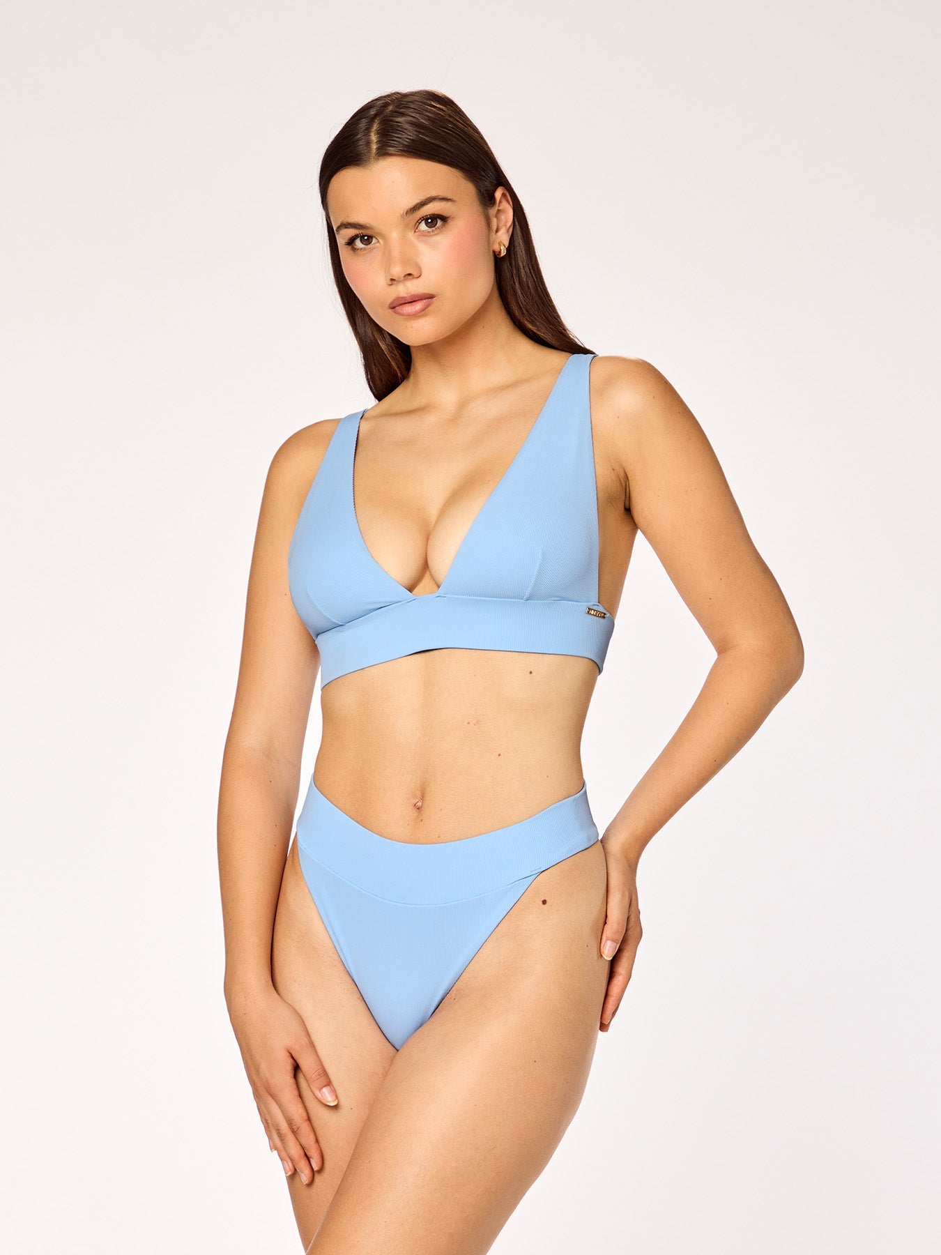 CAPRI Triangle Top in Ribbed Baby Blue