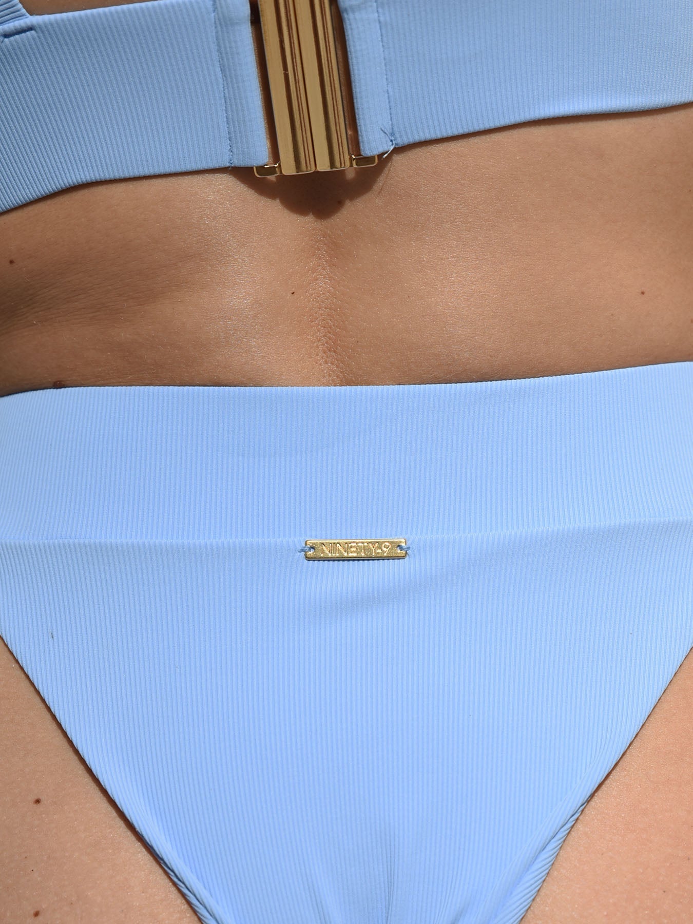 CAPRI - High Waisted Bottom • Ribbed Baby Blue