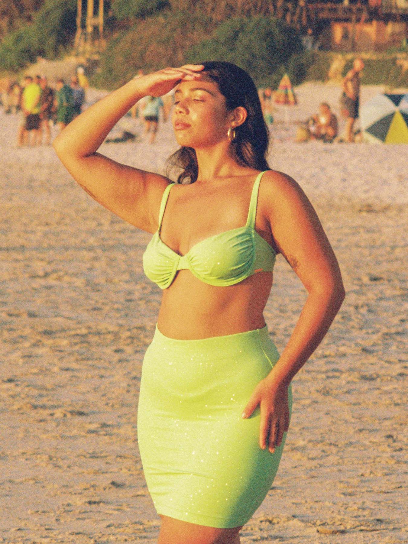 FANTASY - Swim Skirt • Glittery Mint