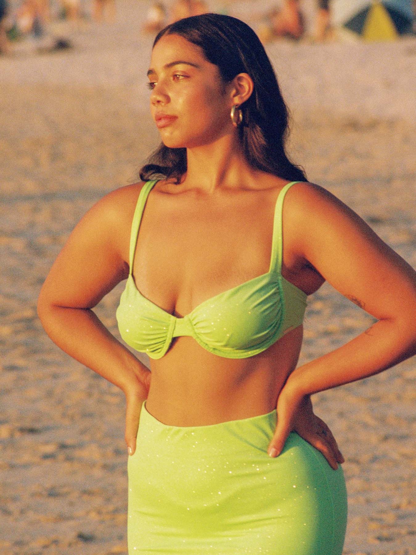 FANTASY - Swim Skirt • Glittery Mint