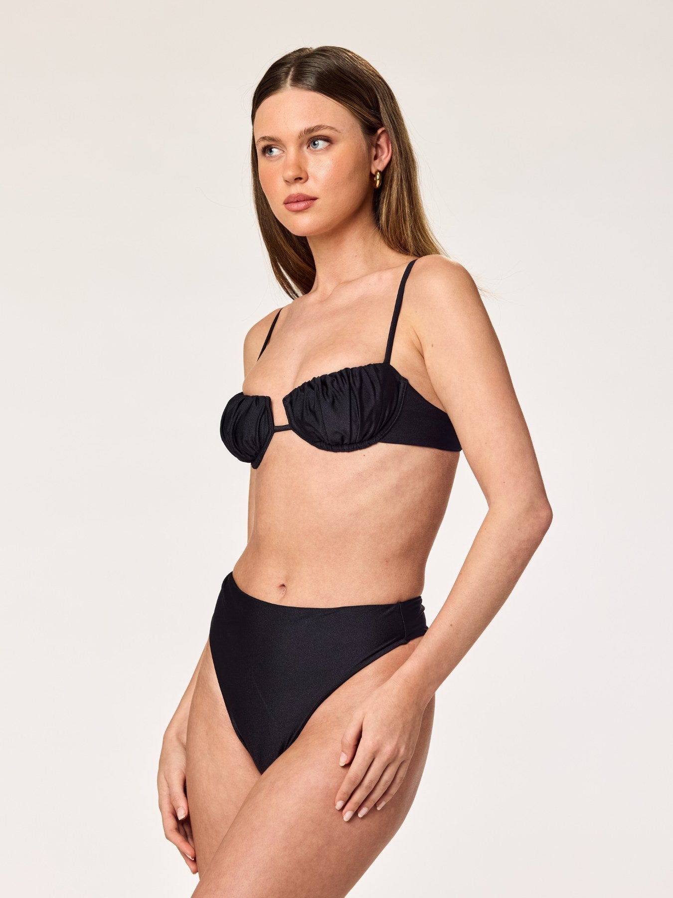 OLYMPIA - High Waisted Cheeky Bottom • Shiny Black