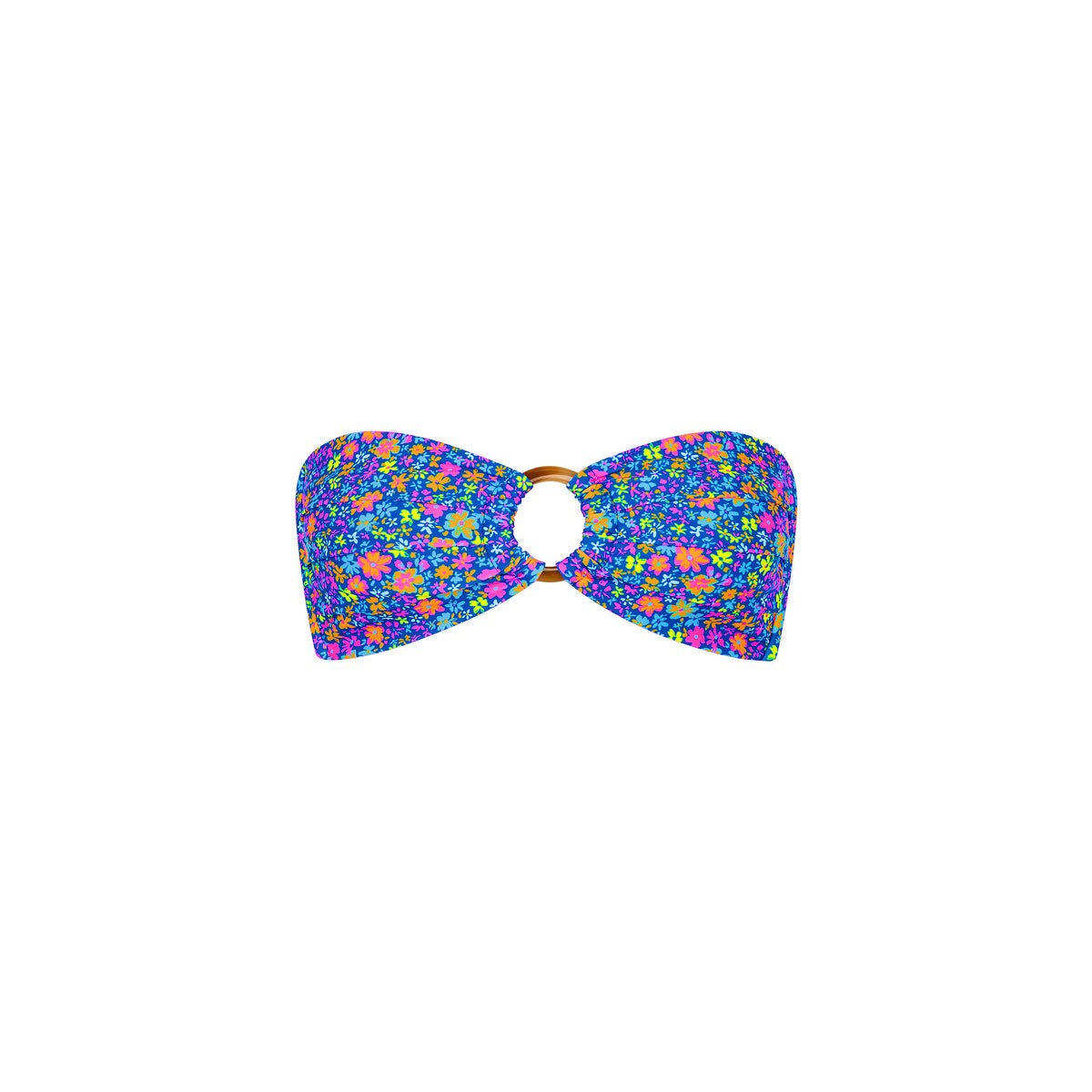Strapless Bandeau Bikini Top - Electric Bloom
