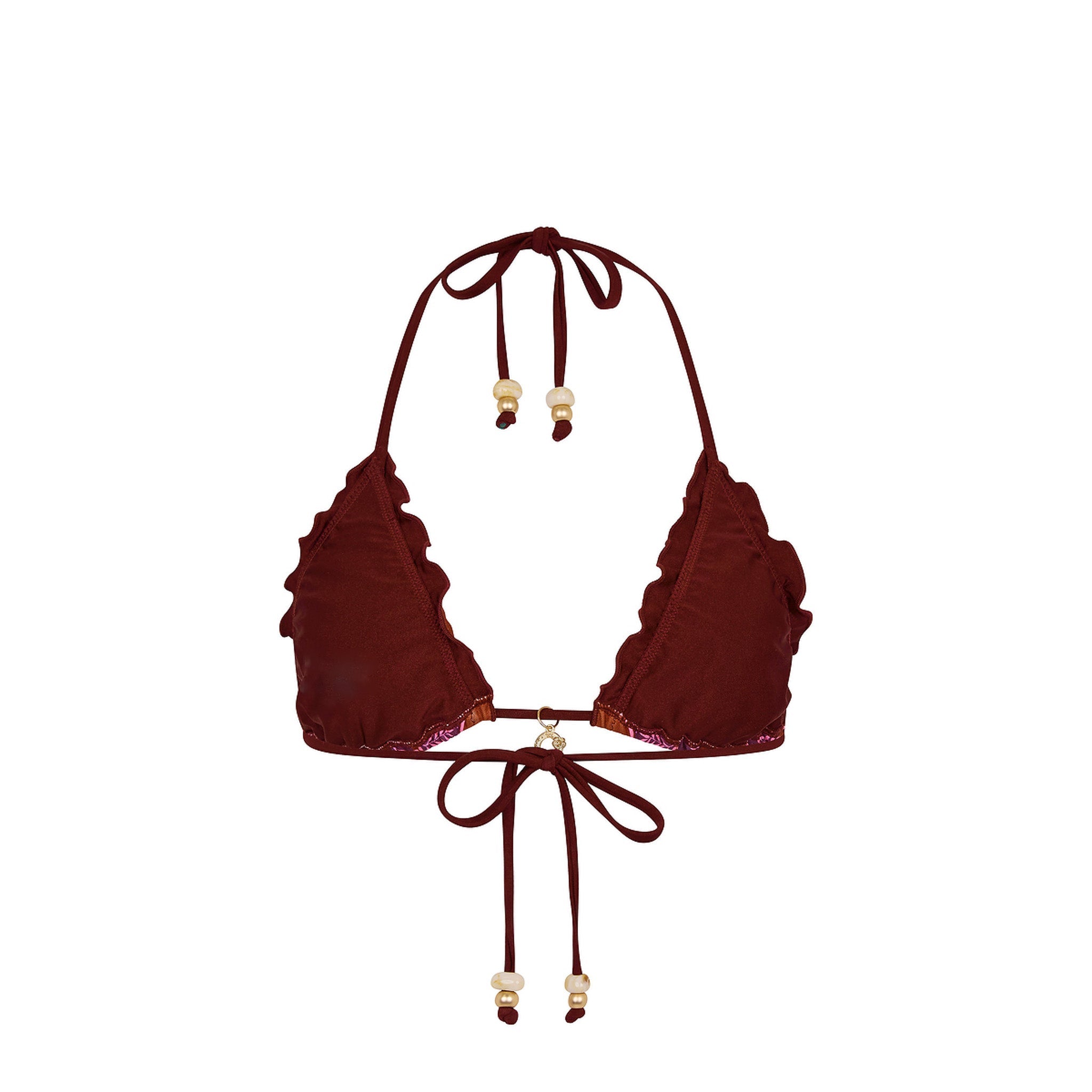 Lettuce Edge Bralette Bikini Top - Whiskey Waves