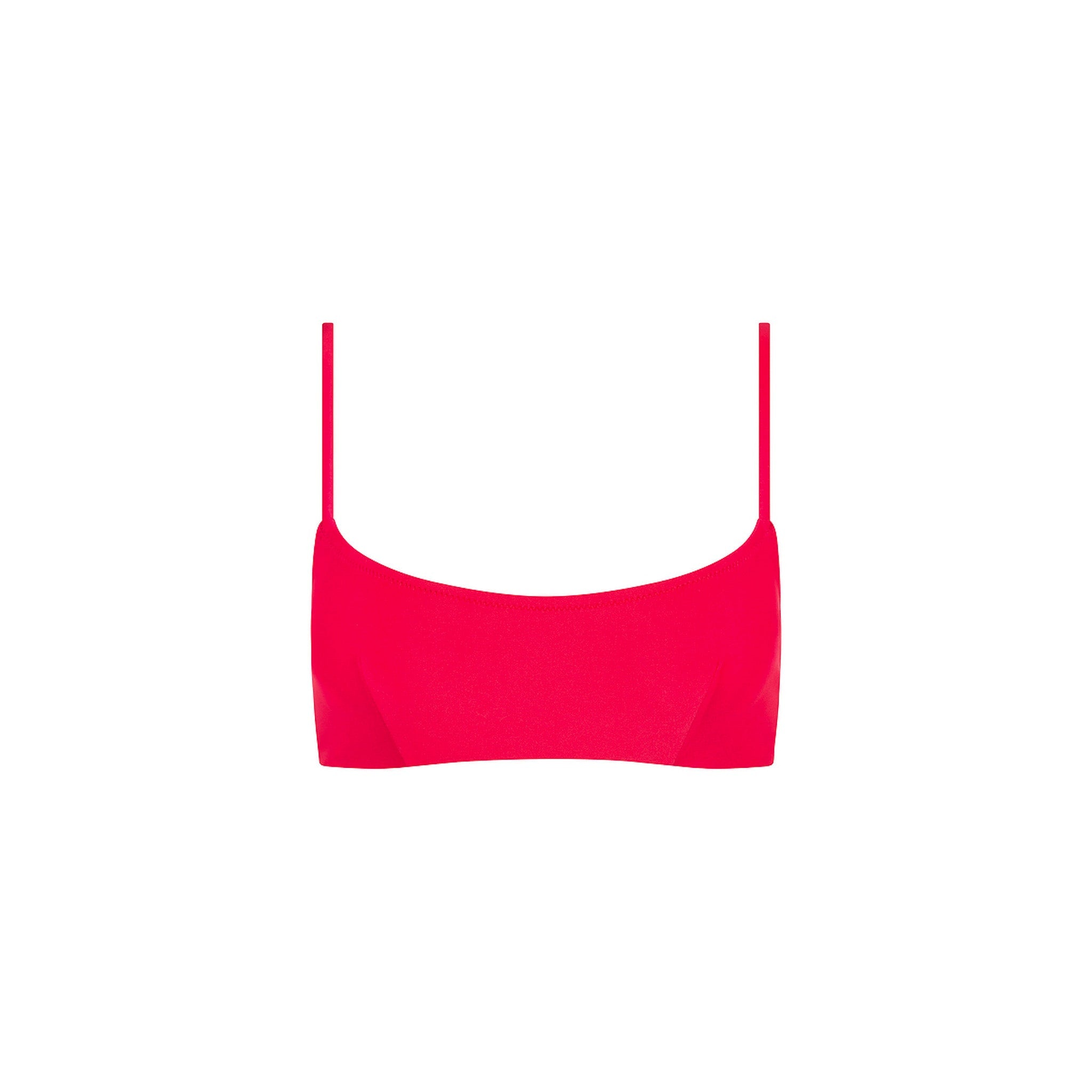 Invisible Underwire Crop Bikini Top - Cherry Crush